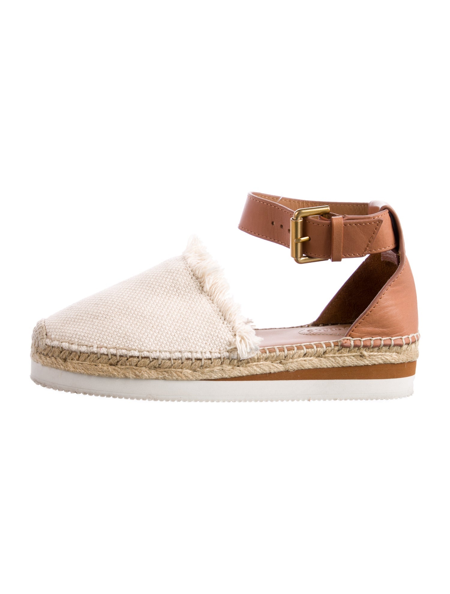See by Chloé Canvas Raw-Edge Trim Espadrilles