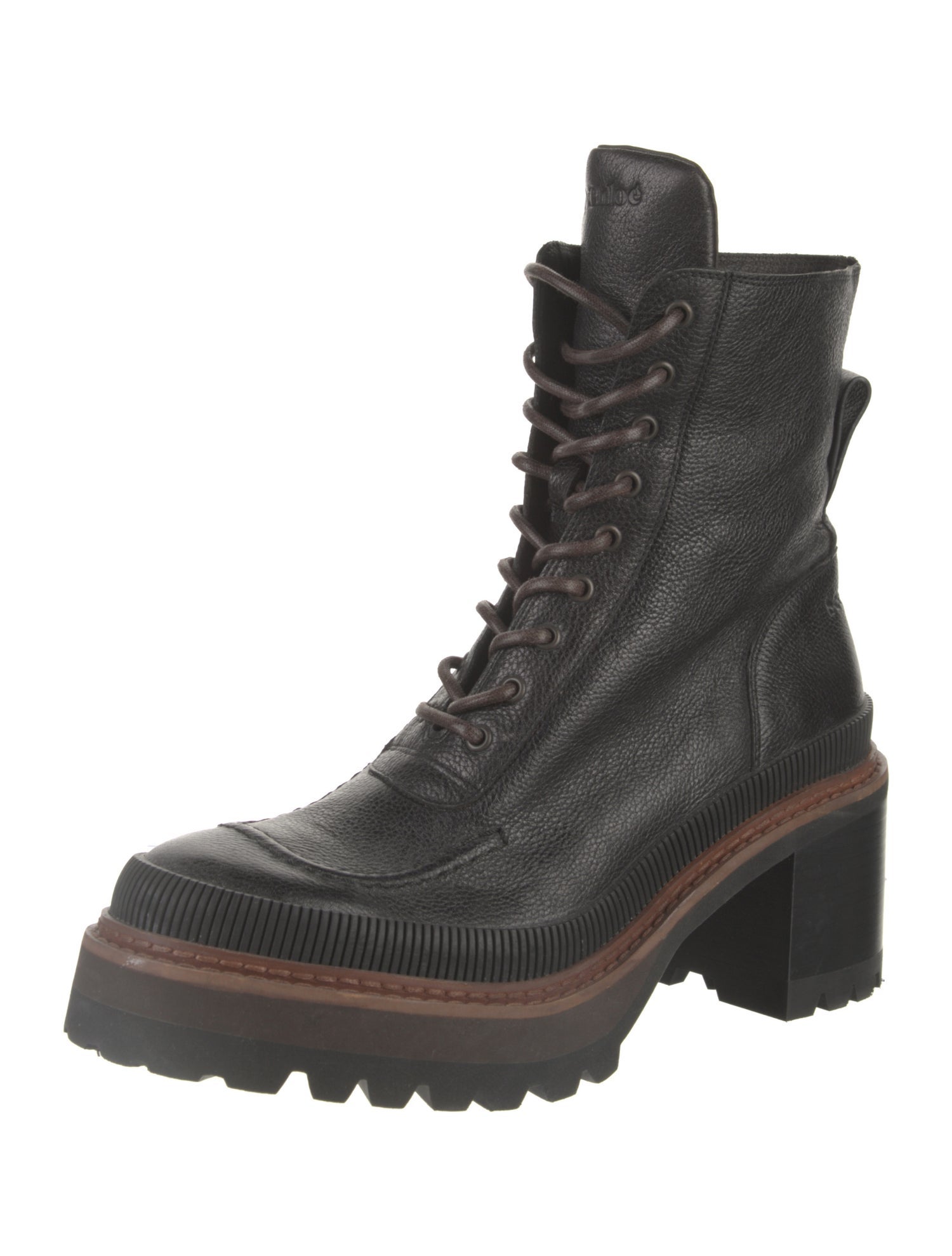See by Chloé Leather Combat Boots