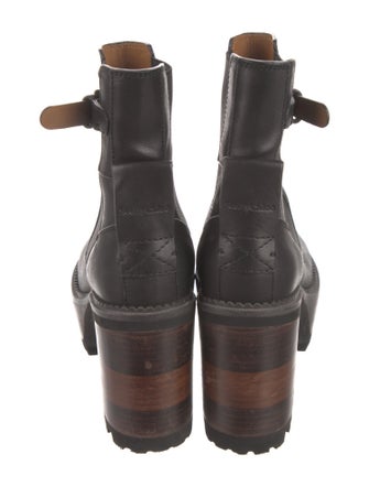 See by Chloé Leather Grosgrain Trim Boots