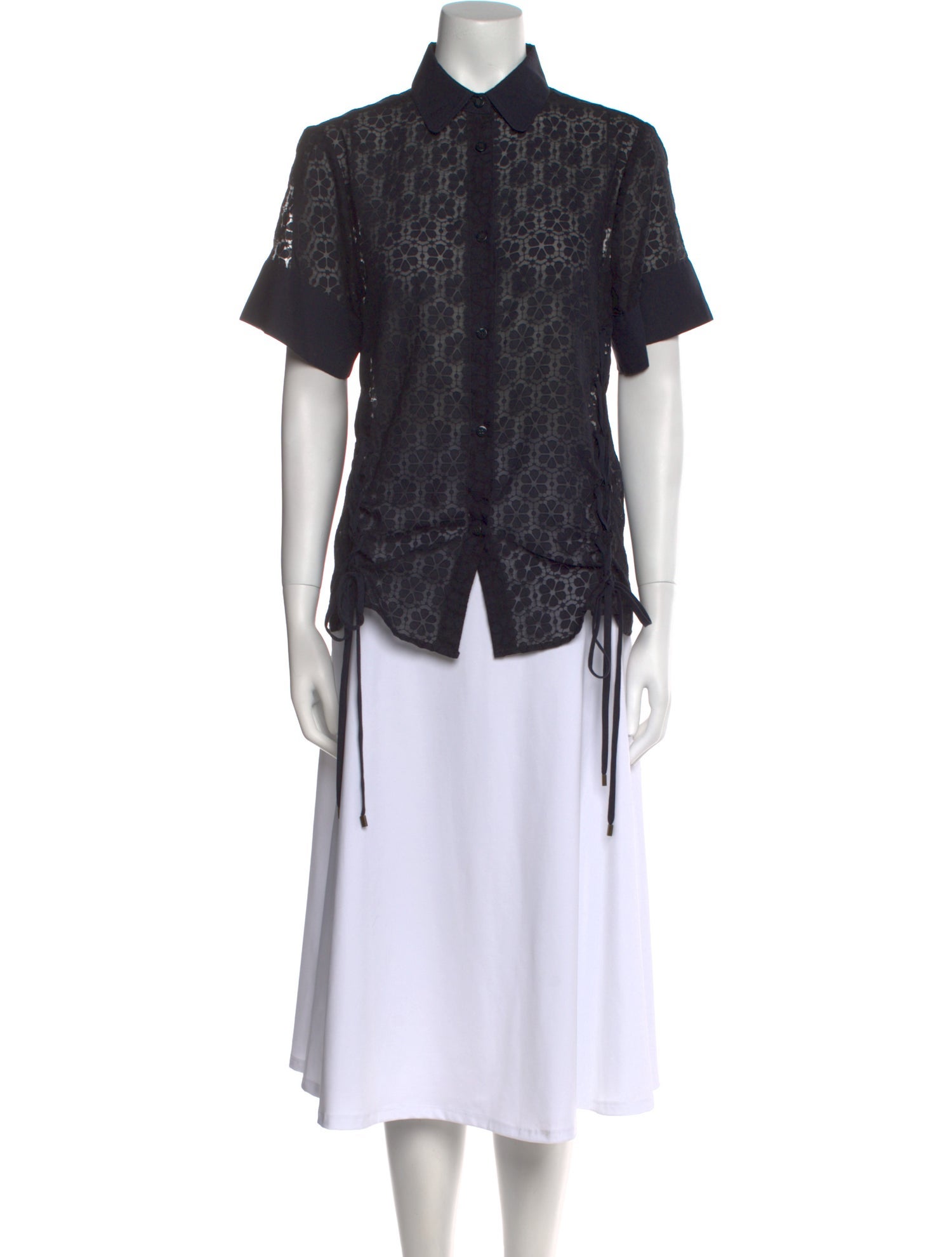 See by Chloé Printed Short Sleeve Button-Up Top