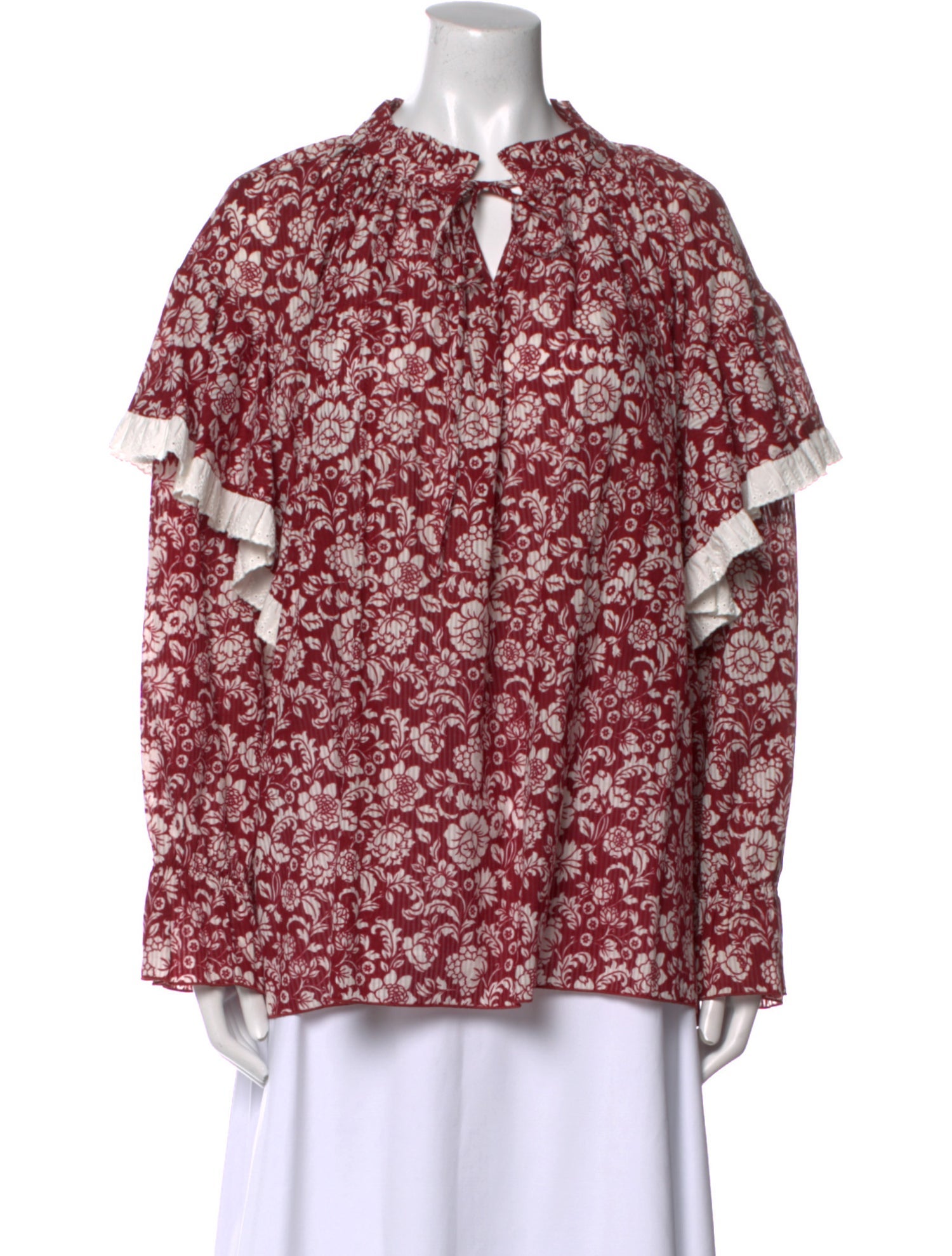 See by Chloé Floral Print V-Neck Blouse