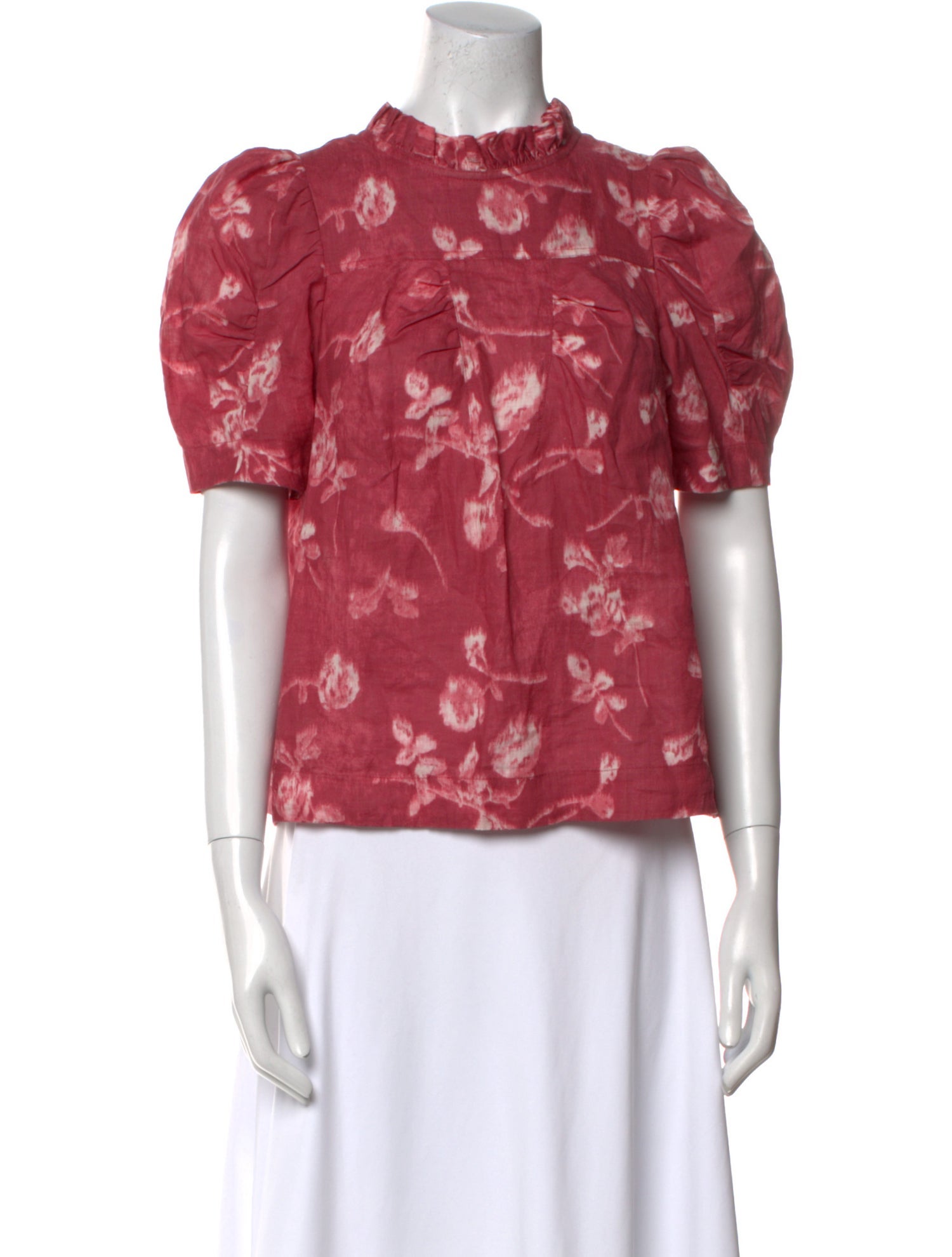 Sea New York Floral Print Mock Neck Blouse