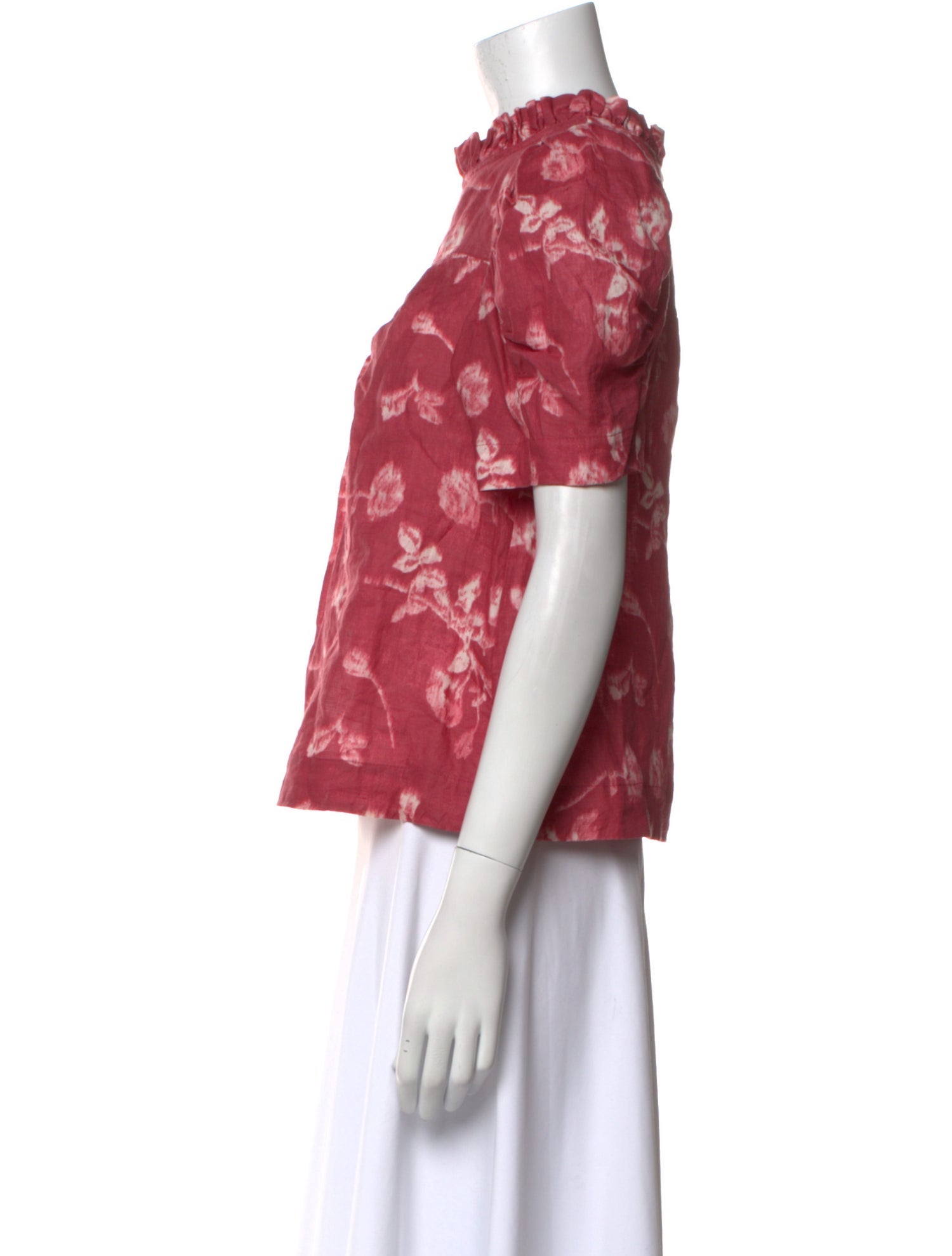 Sea New York Floral Print Mock Neck Blouse