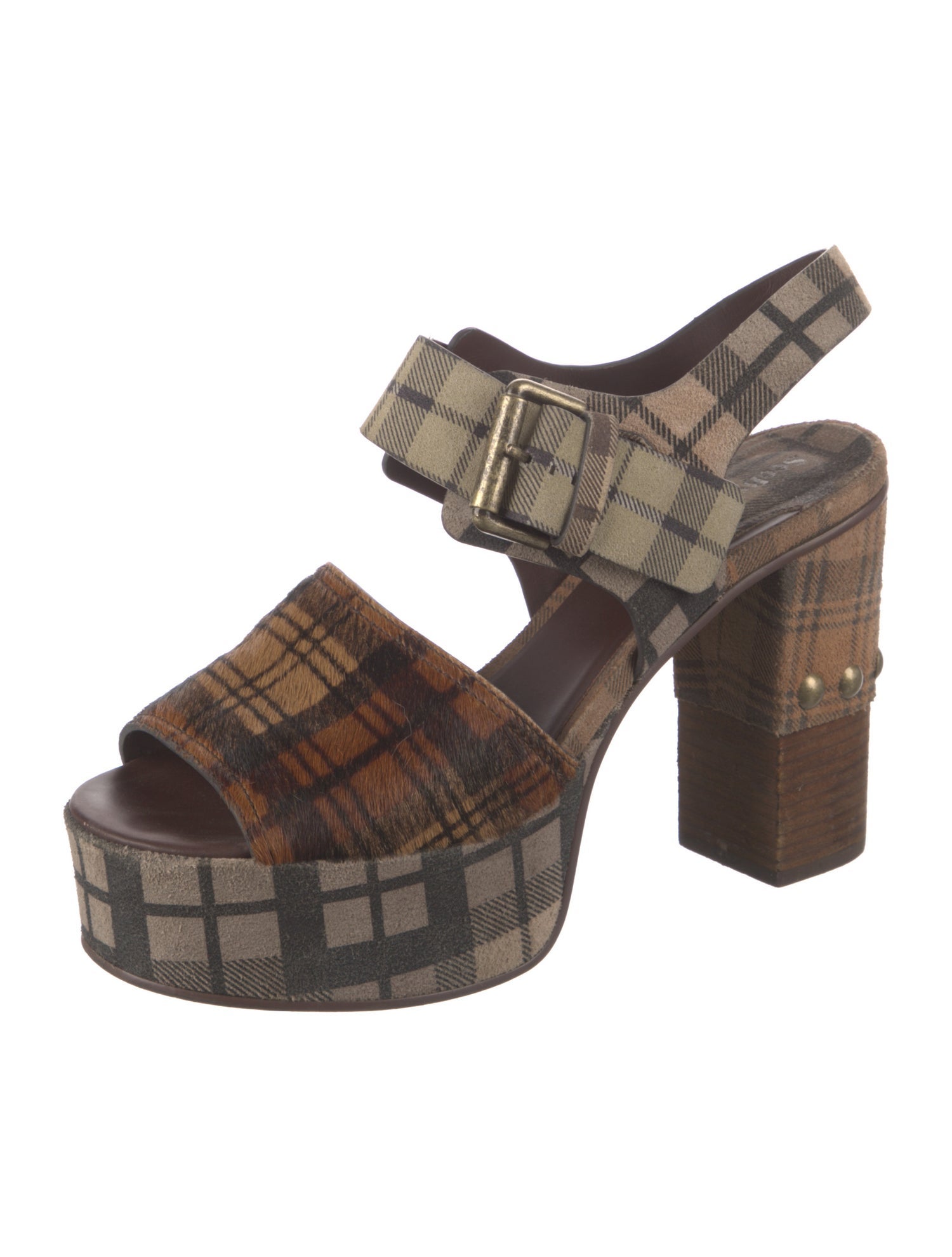 See by Chloé Ponyhair Printed Slingback Pumps