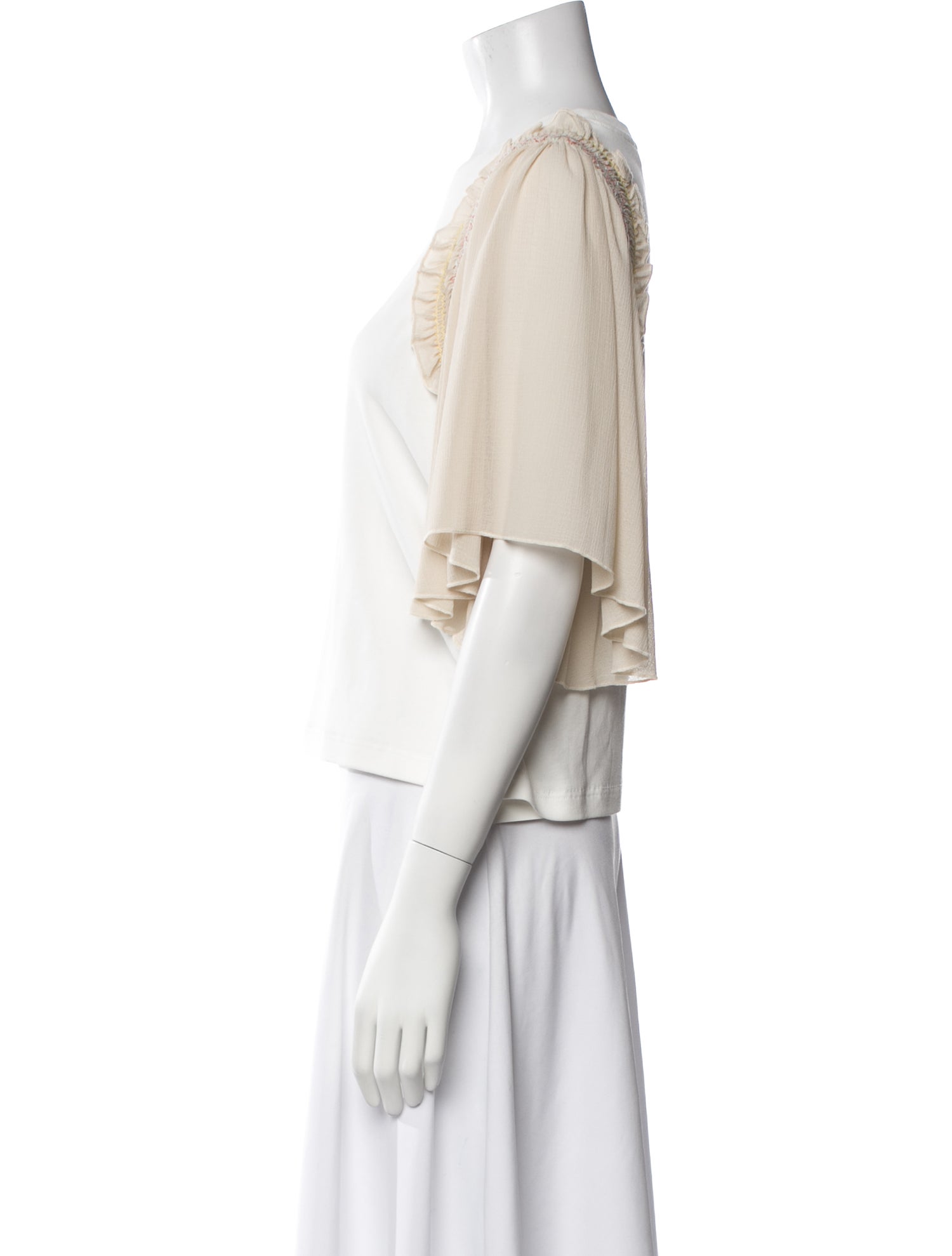 See by Chloé Crew Neck Short Sleeve Crop Top