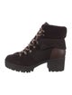 See by Chloé Suede Colorblock Pattern Combat Boots