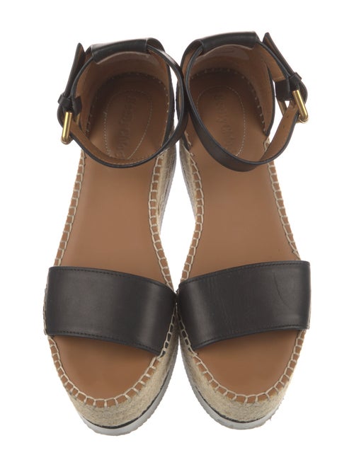 See by Chloé Leather Whipstitch Trim Espadrilles