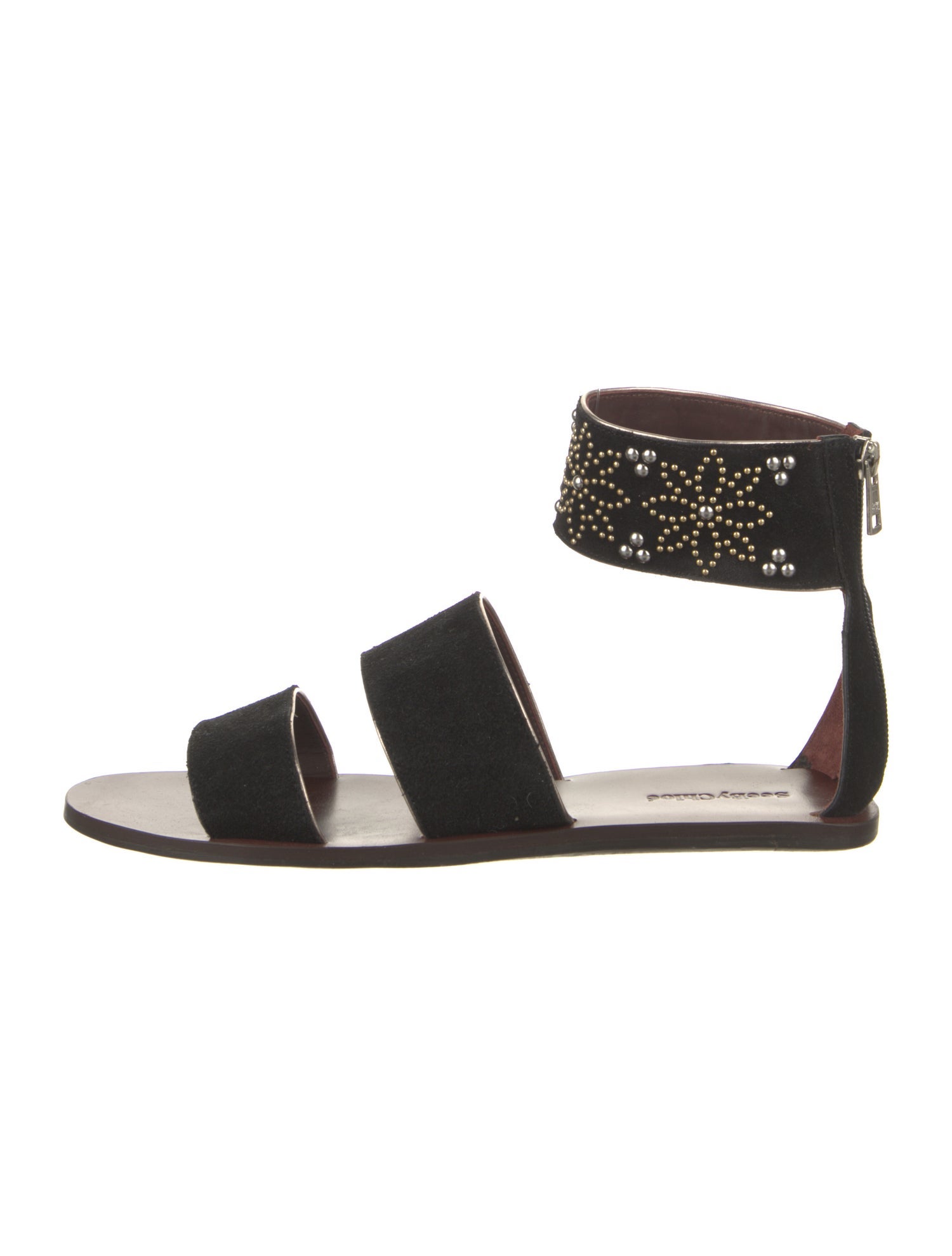 See by Chloé Suede Studded Accents Gladiator Sandals