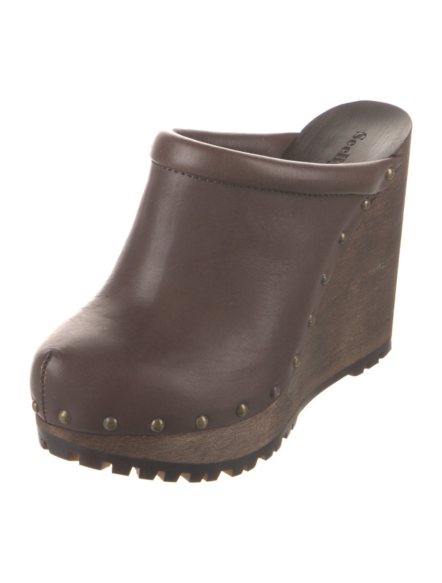 See by Chloé Leather Studded Accents Mules