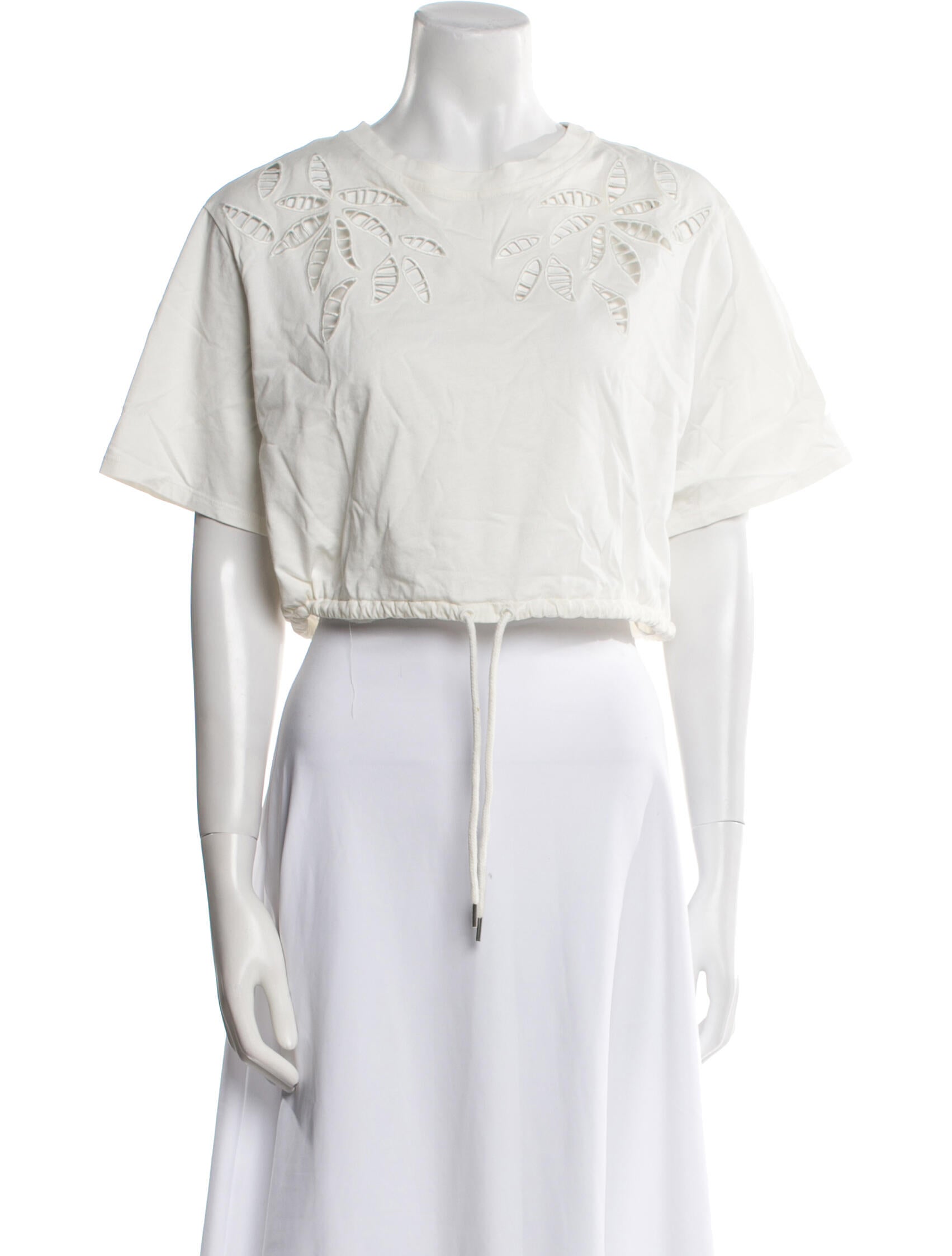 See by Chloé Crew Neck Short Sleeve Crop Top