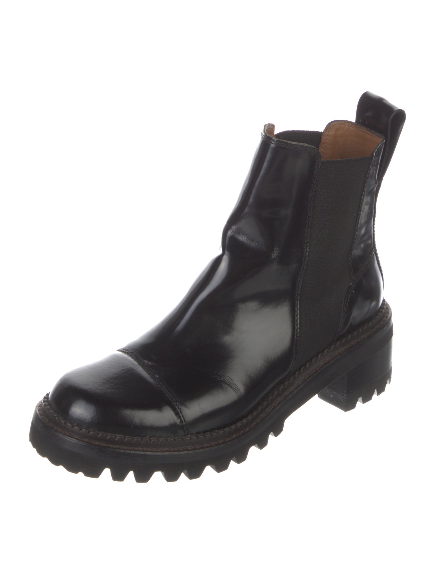 See by Chloé Patent Leather Chelsea Boots