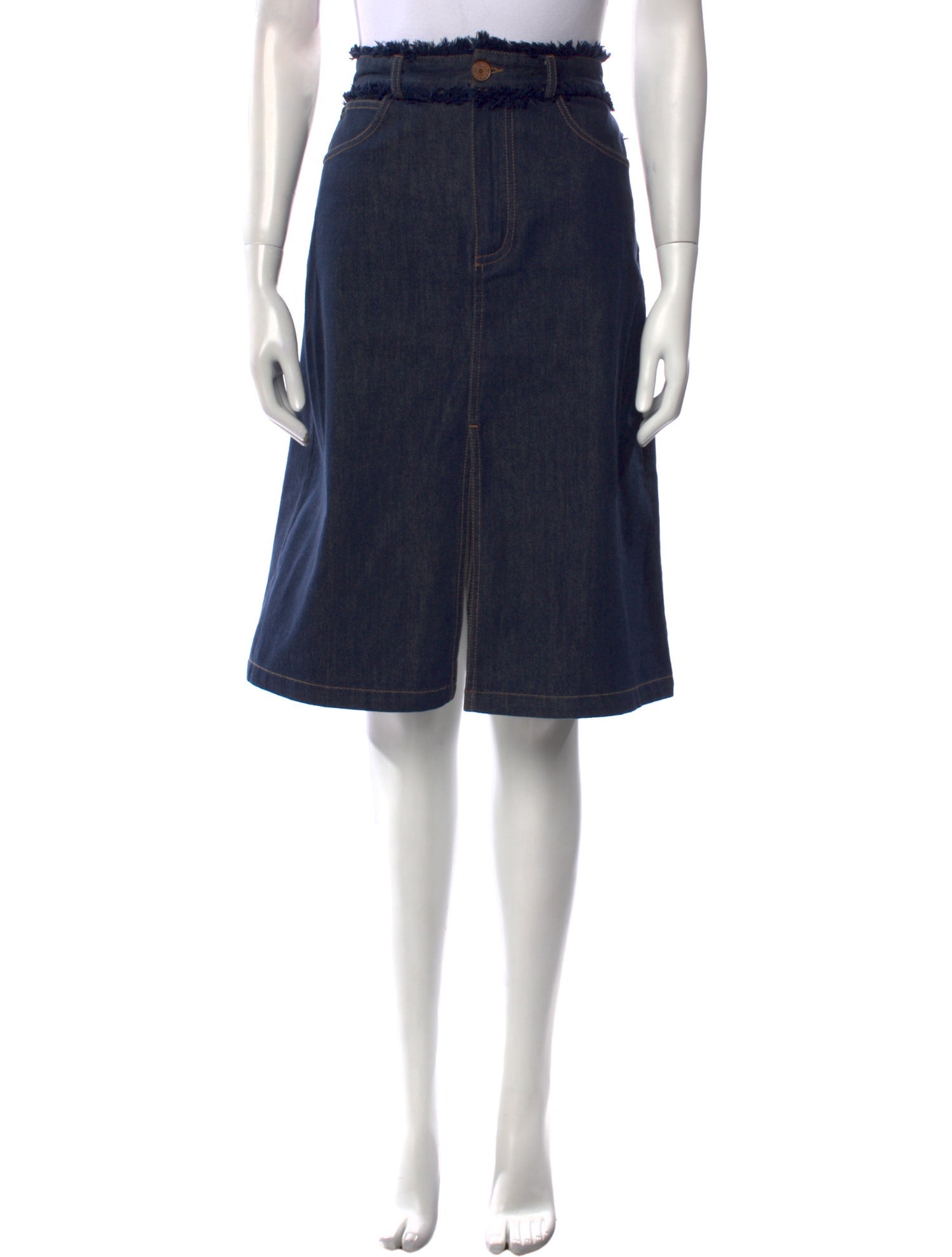 See by Chloé Fringe Trim Accent Knee-Length Skirt