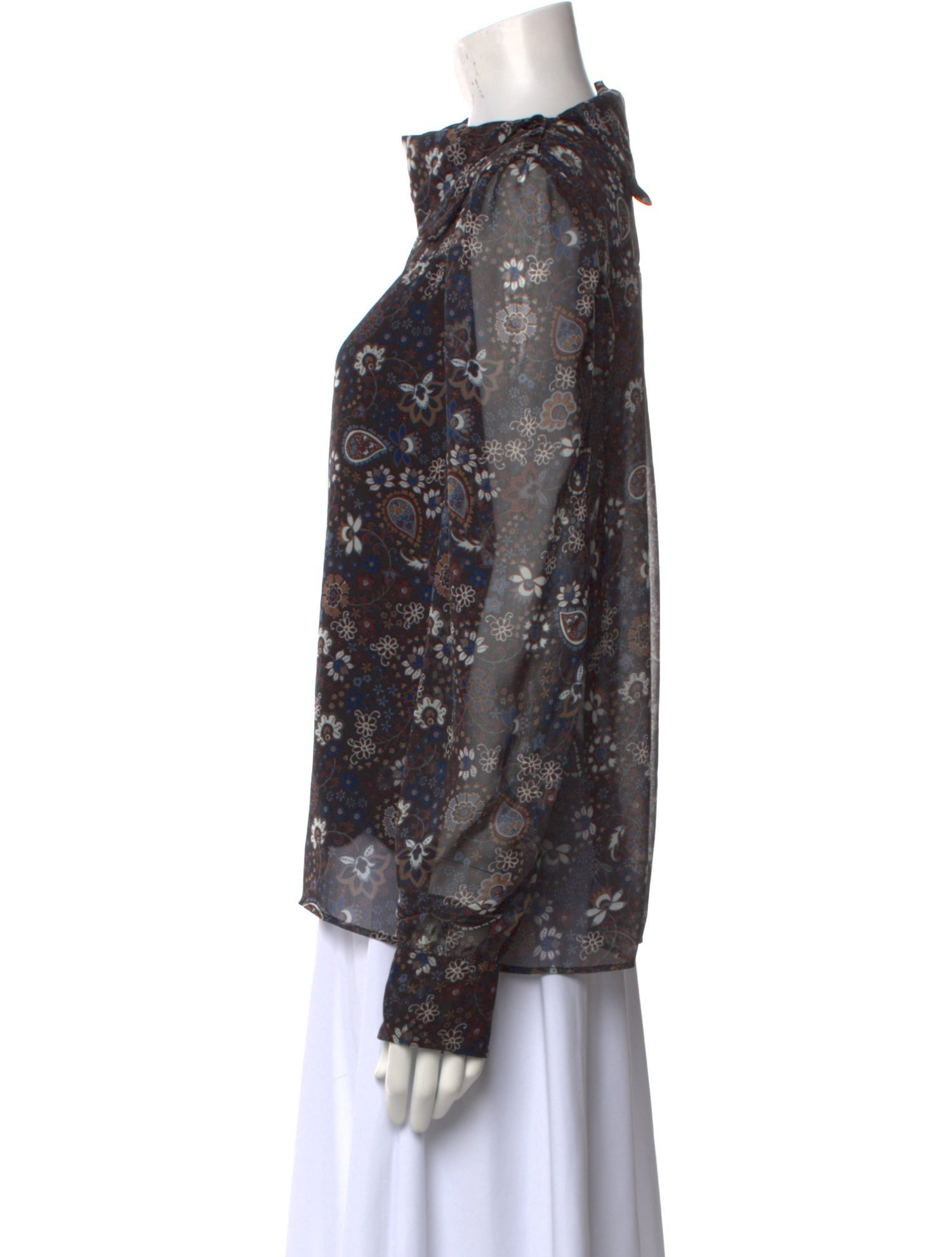 See by Chloé Floral Print Mock Neck Blouse