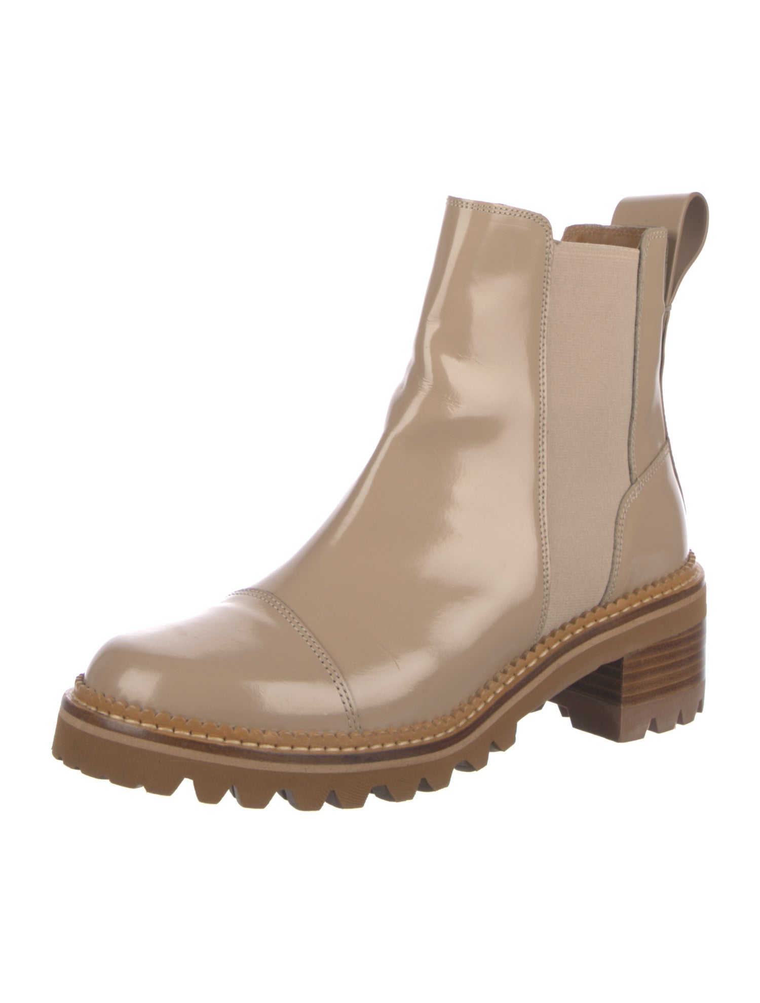 See by Chloé Patent Leather Chelsea Boots