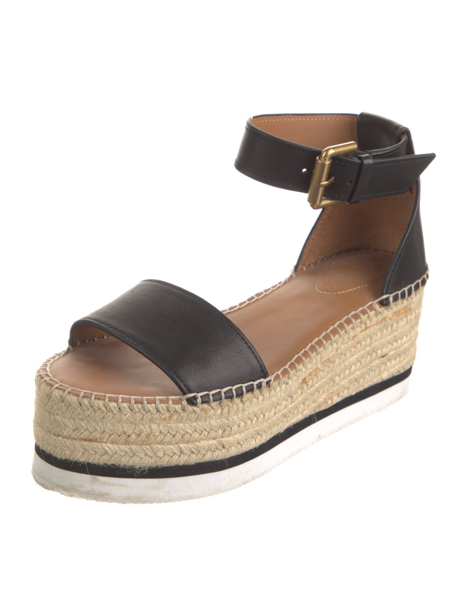 See by Chloé Leather Colorblock Pattern Espadrilles