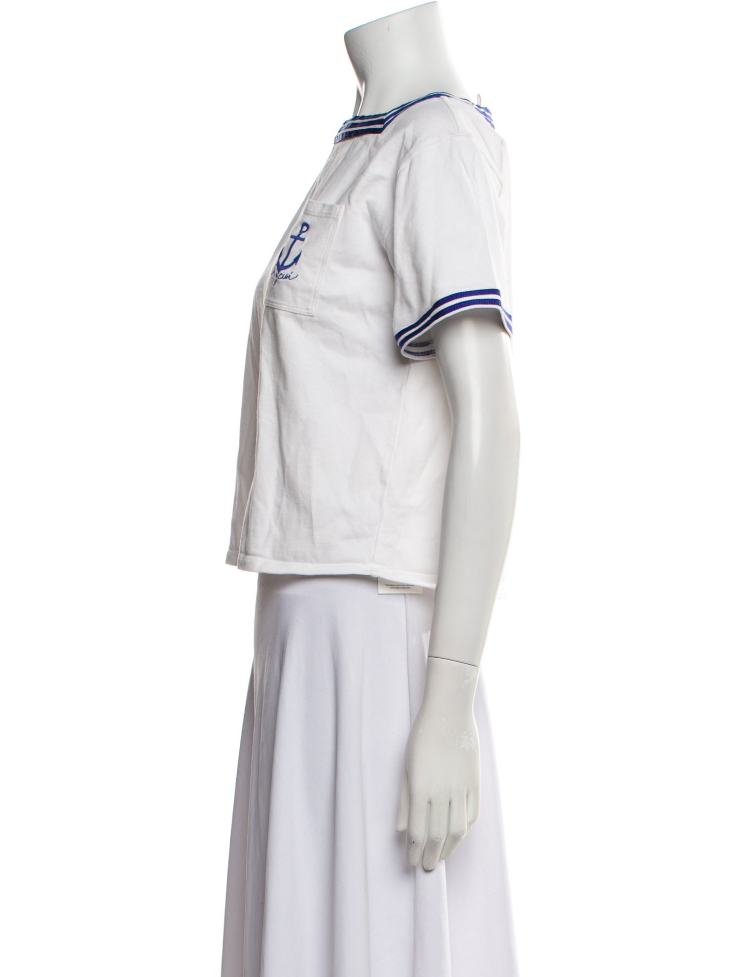 See by Chloé Square Neckline Short Sleeve Crop Top