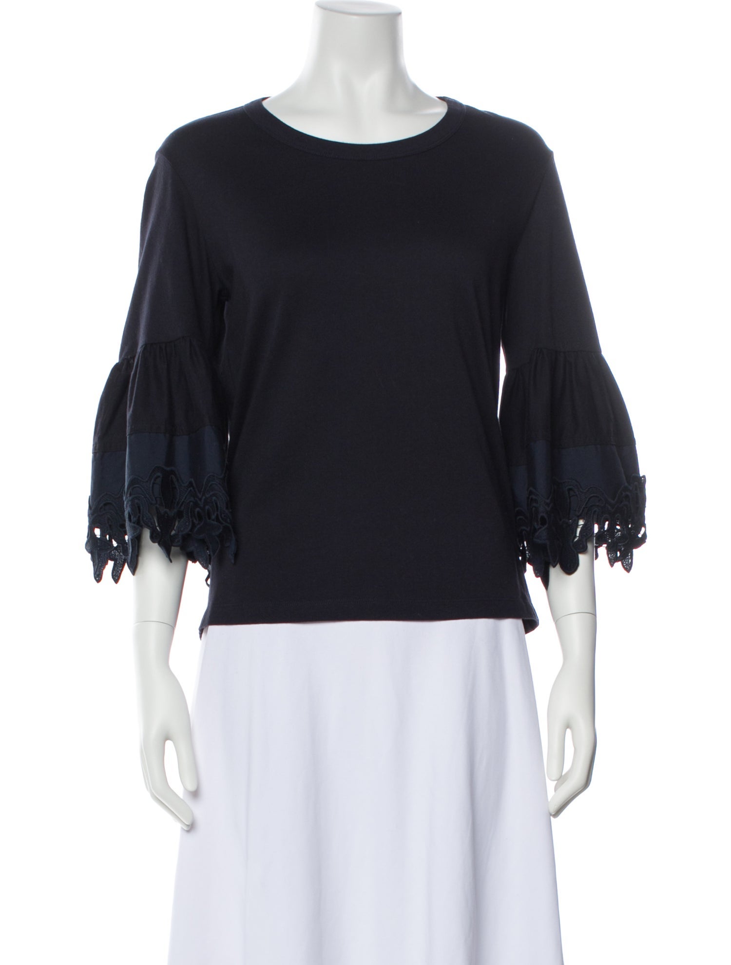 See by Chloé Bateau Neckline Three-Quarter Sleeve Top