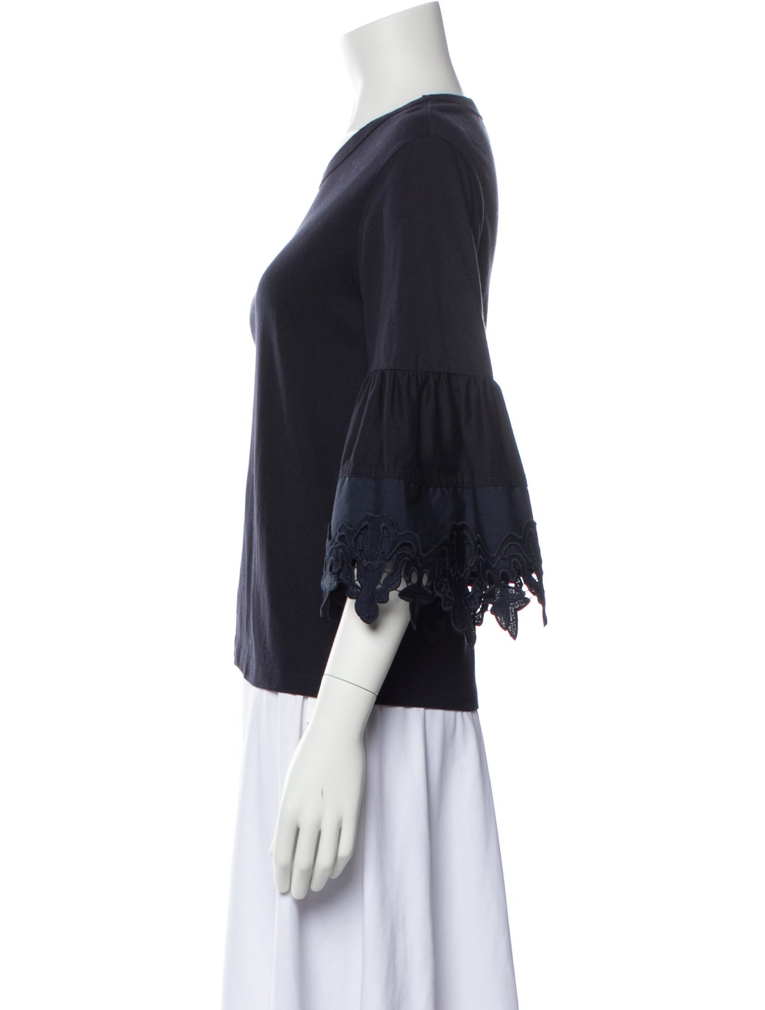 See by Chloé Bateau Neckline Three-Quarter Sleeve Top