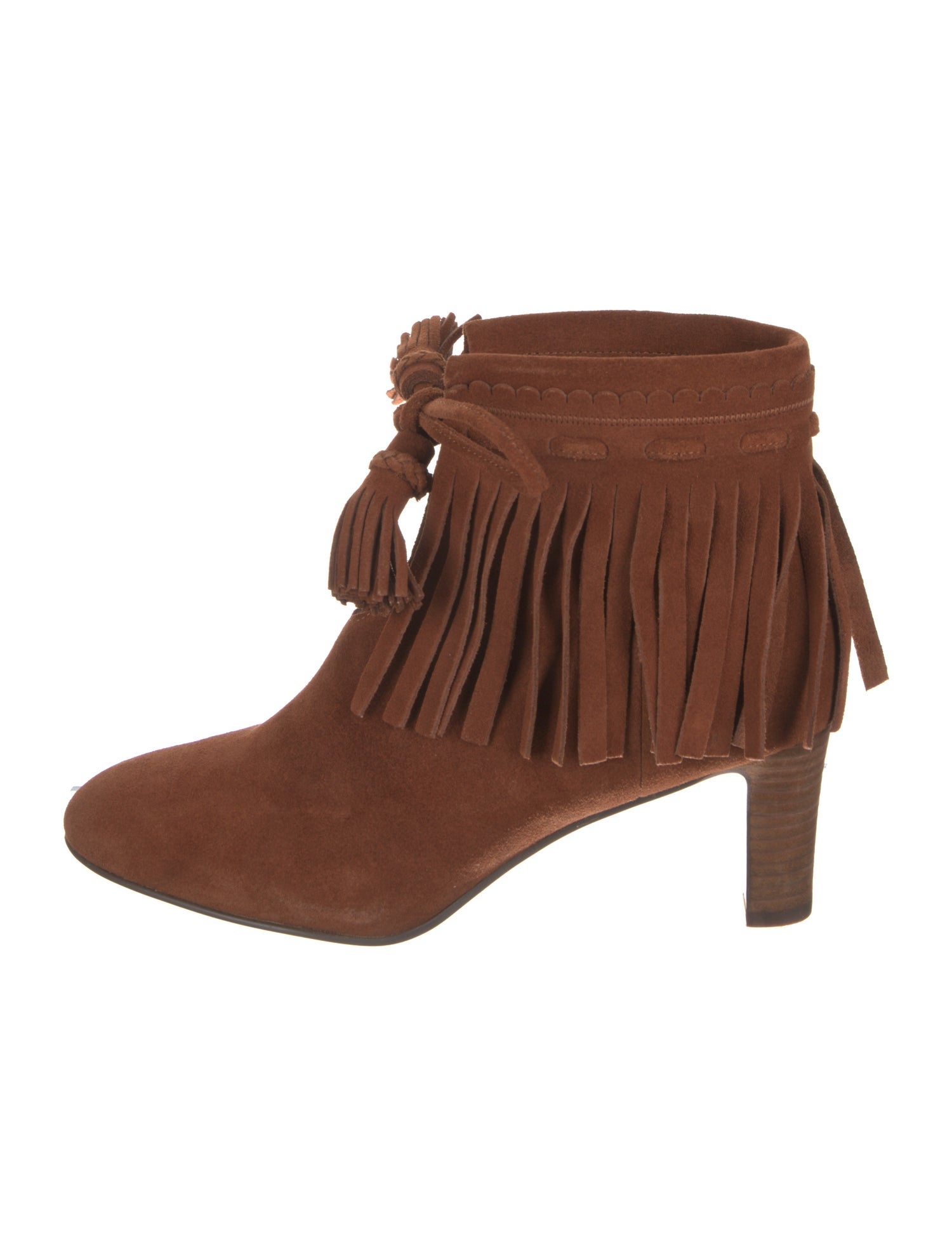 See by Chloé Suede Tassel Accents Lace-Up Boots