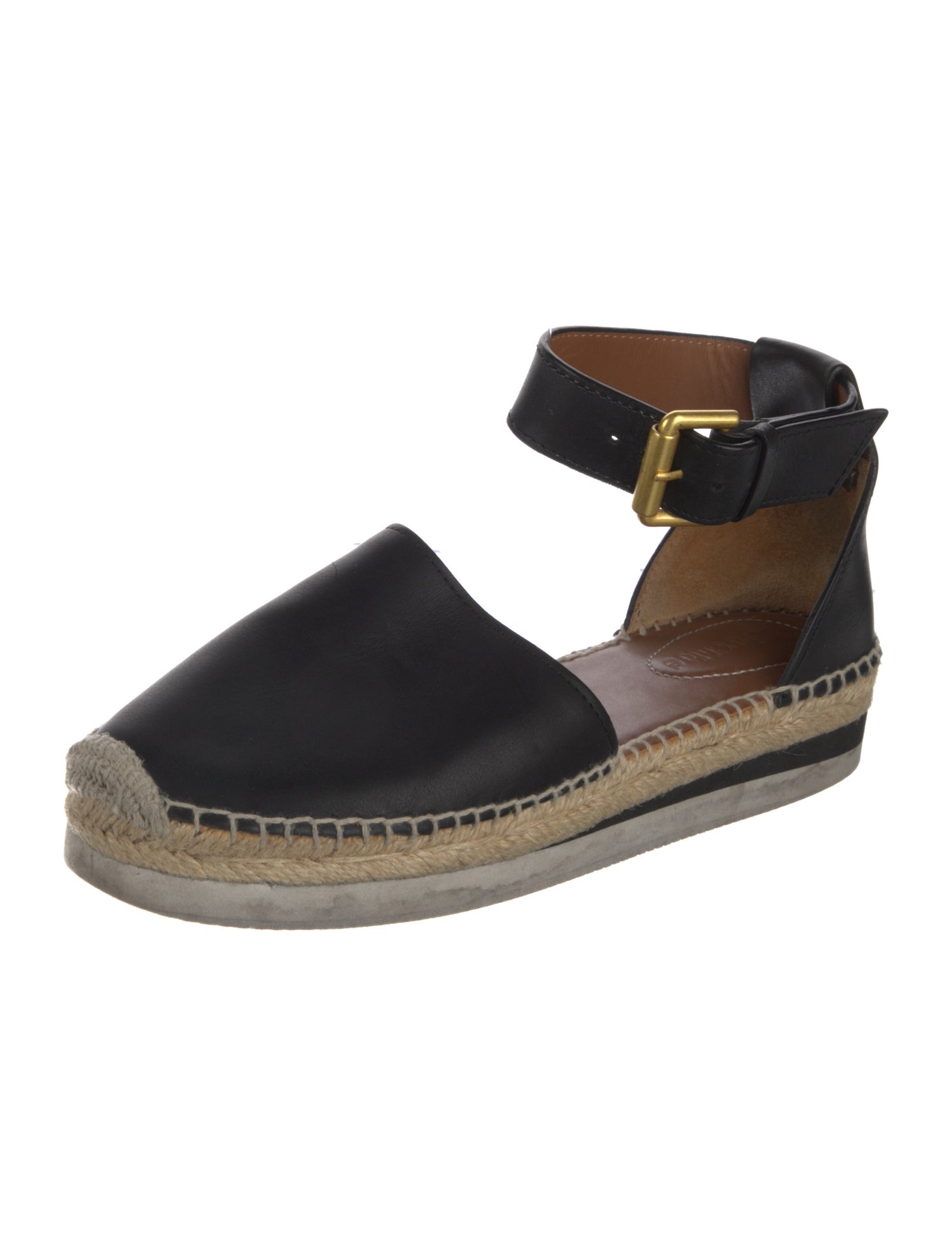 See by Chloé Leather Whipstitch Trim D'Orsay Flats