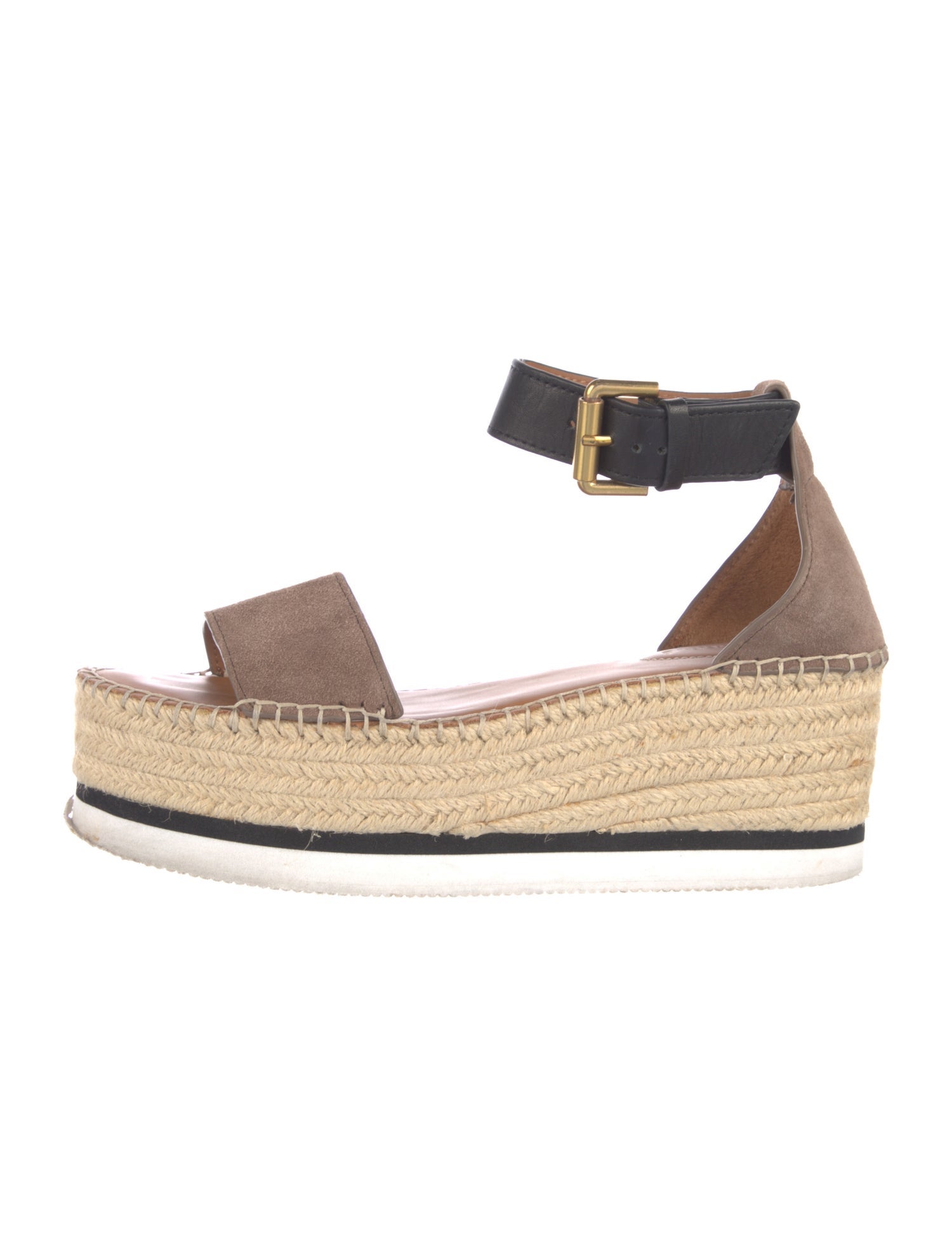 See by Chloé Suede Colorblock Pattern Espadrilles