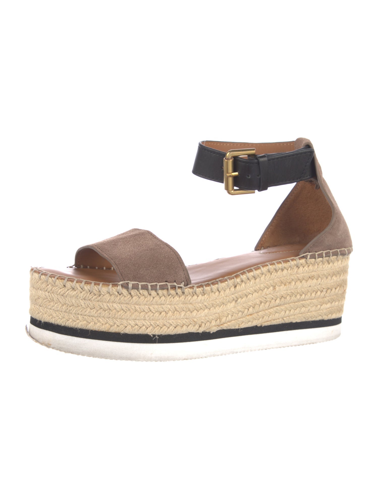 See by Chloé Suede Colorblock Pattern Espadrilles
