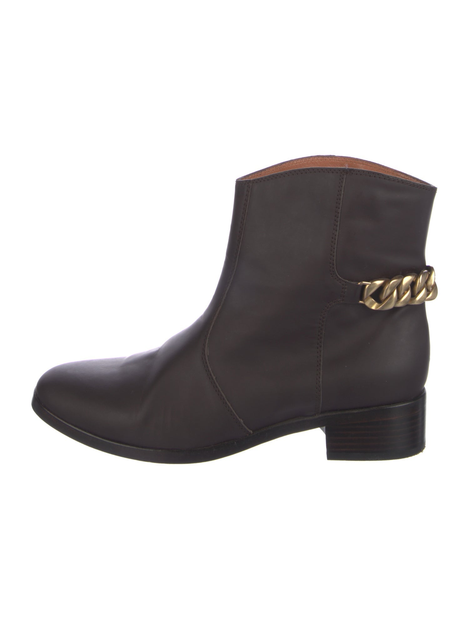 See by Chloé Leather Chain-Link Accents Boots