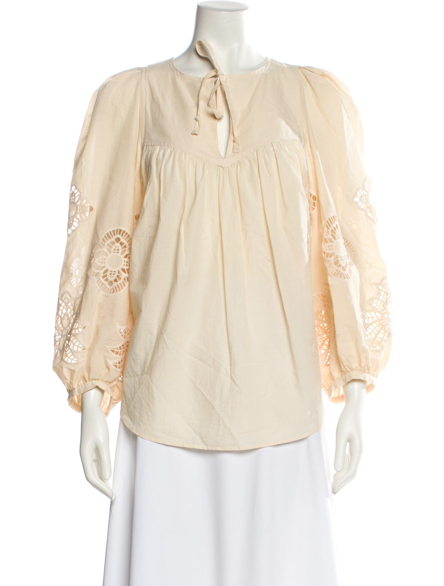 See by Chloé Mock Neck Three-Quarter Sleeve Blouse