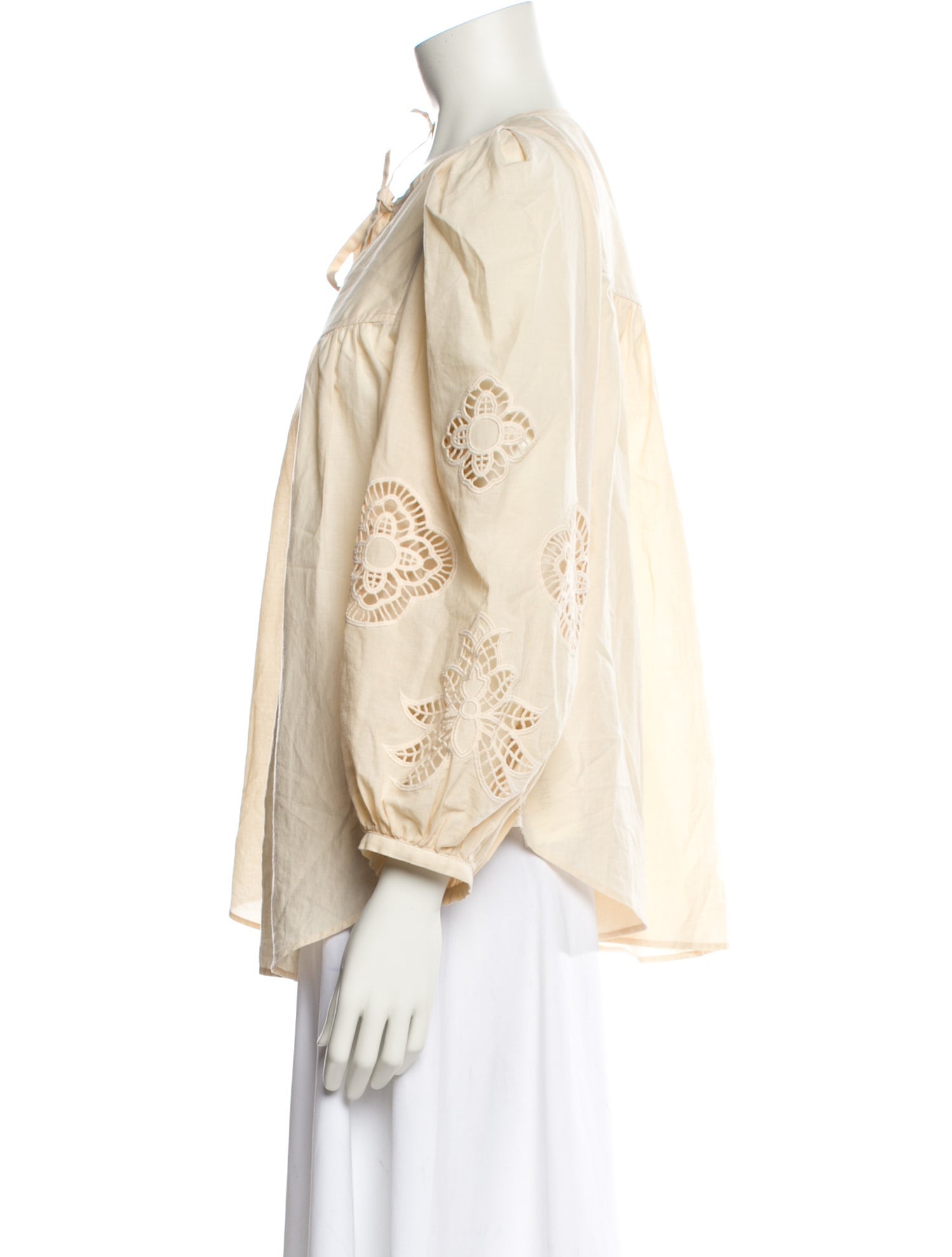 See by Chloé Mock Neck Three-Quarter Sleeve Blouse