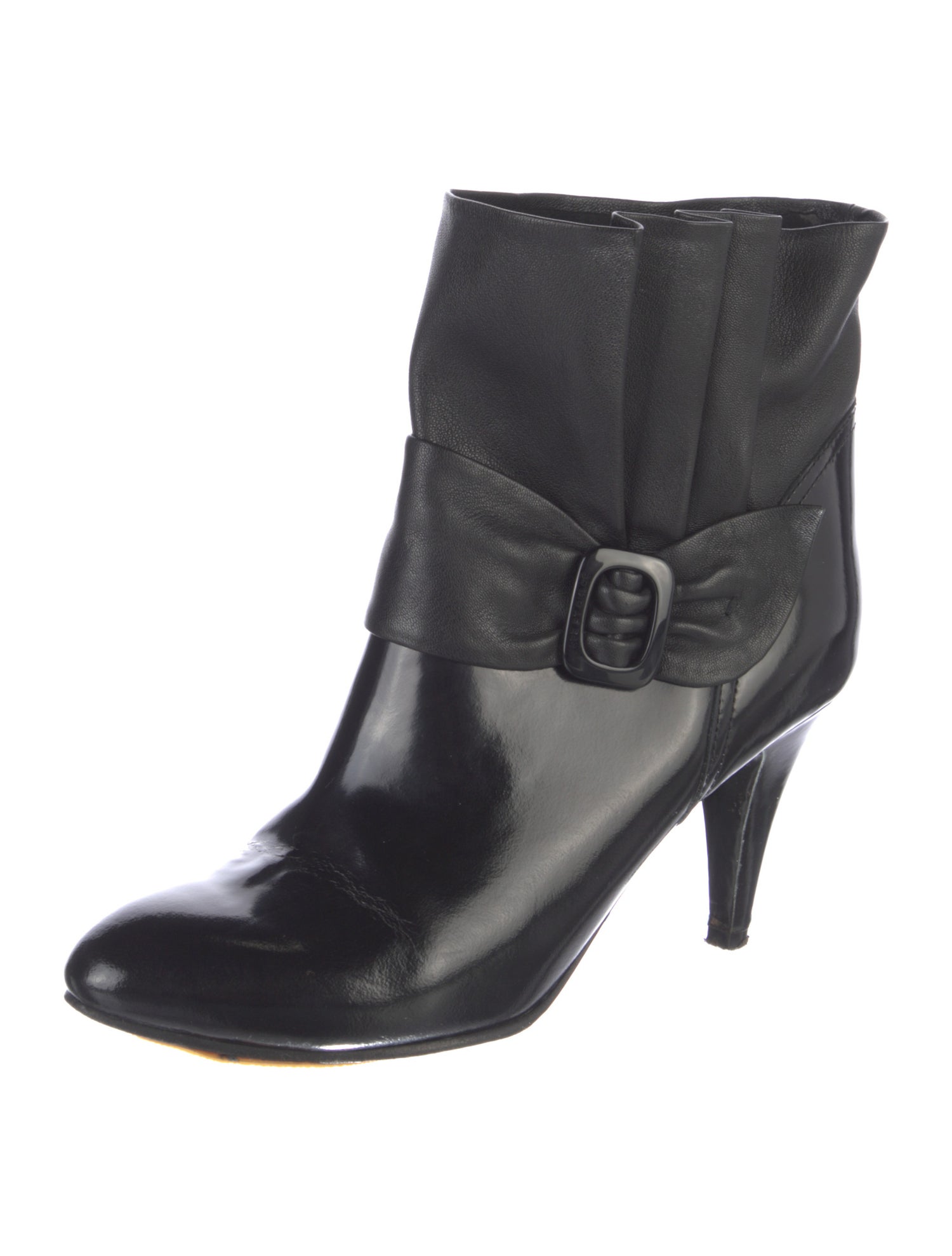 See by Chloé Patent Leather Animal Print Chelsea Boots