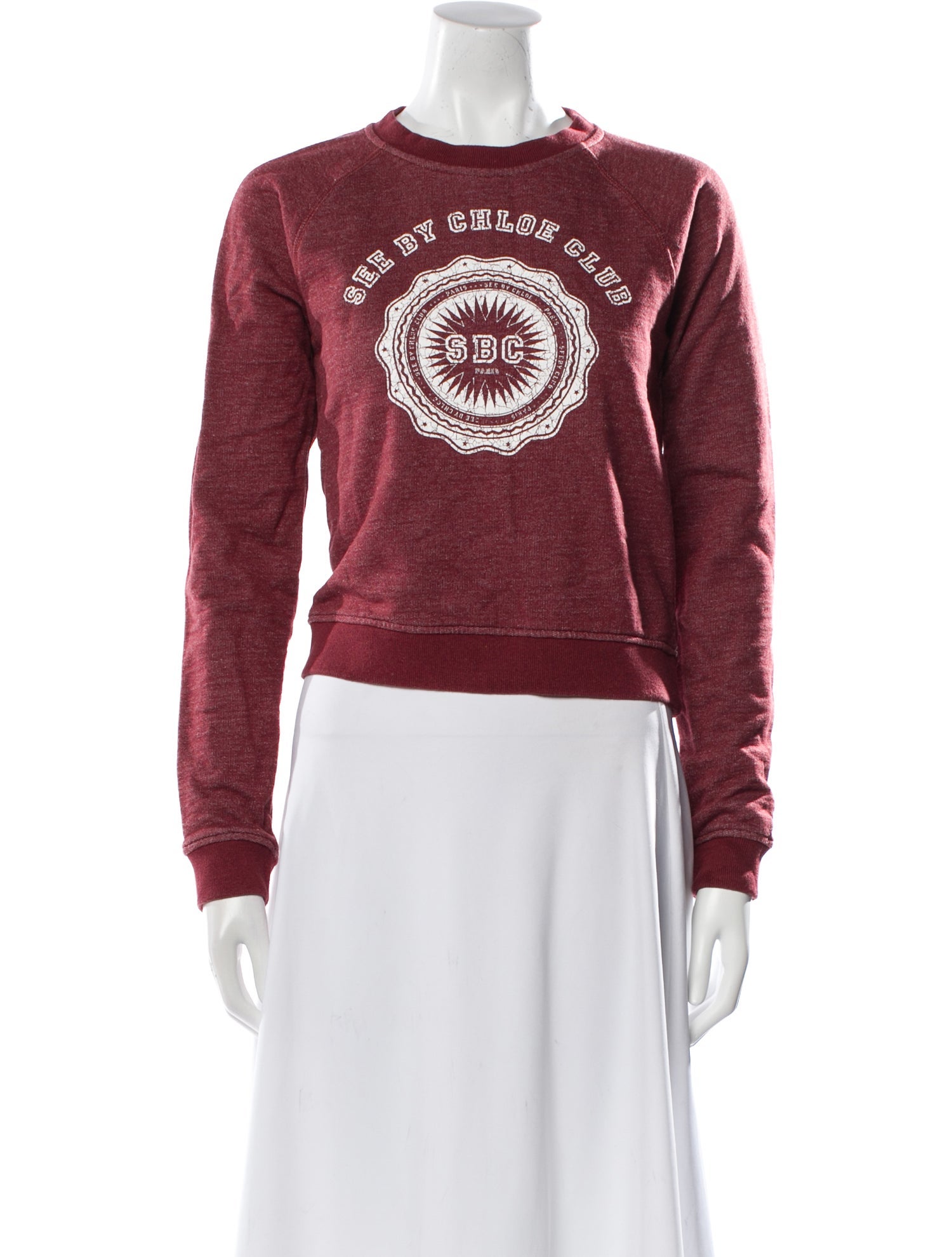 See by Chloé Graphic Print Crew Neck Sweatshirt