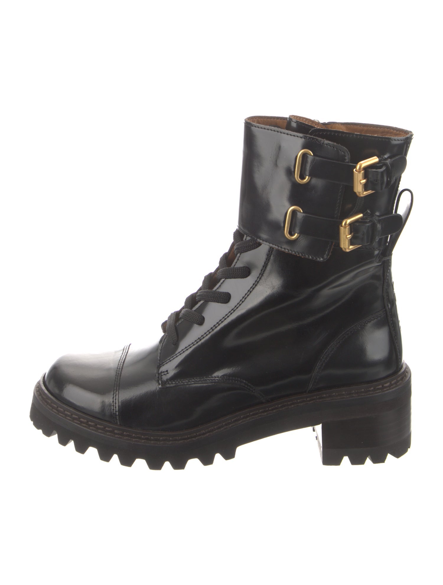 See by Chloé Leather Combat Boots