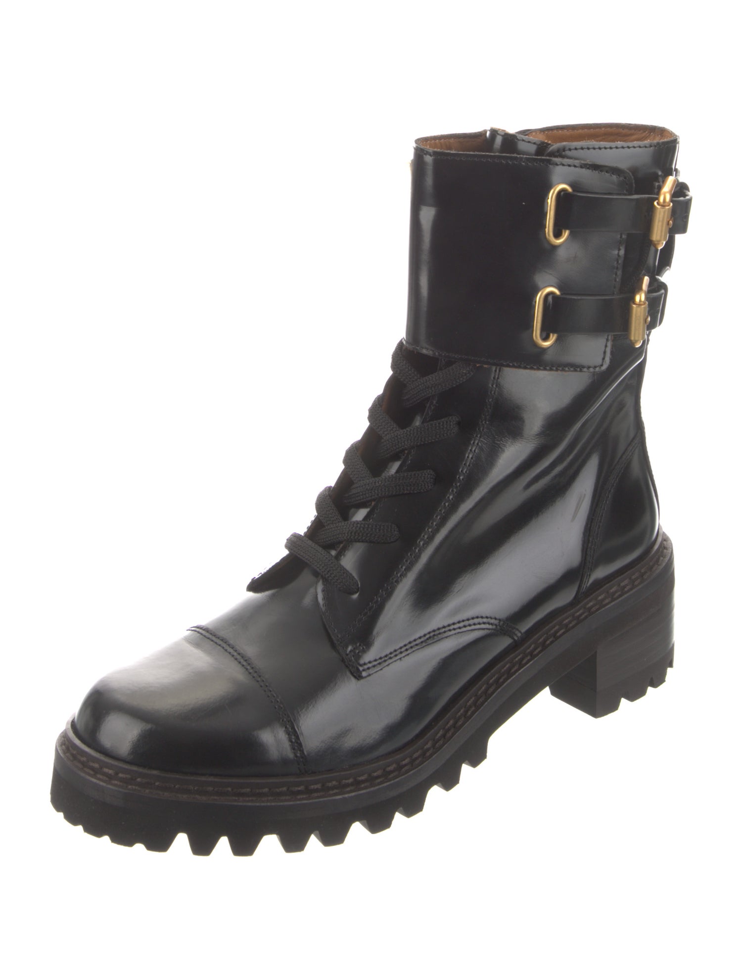 See by Chloé Leather Combat Boots