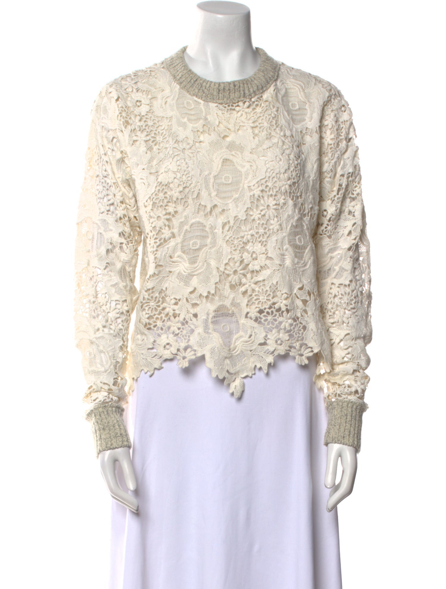 See by Chloé Wool Lace Pattern Sweater
