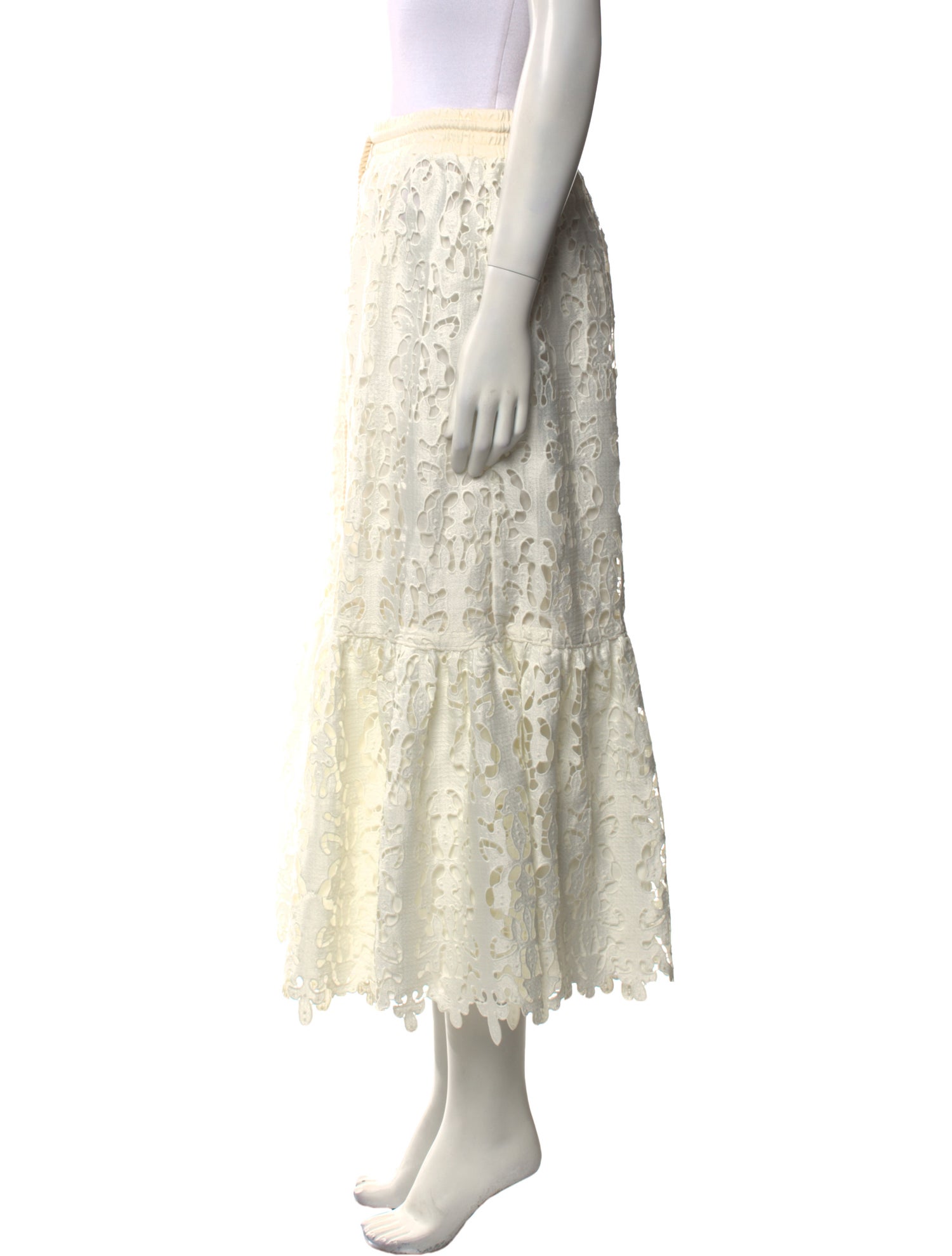 See by Chloé Lace Pattern Midi Length Skirt