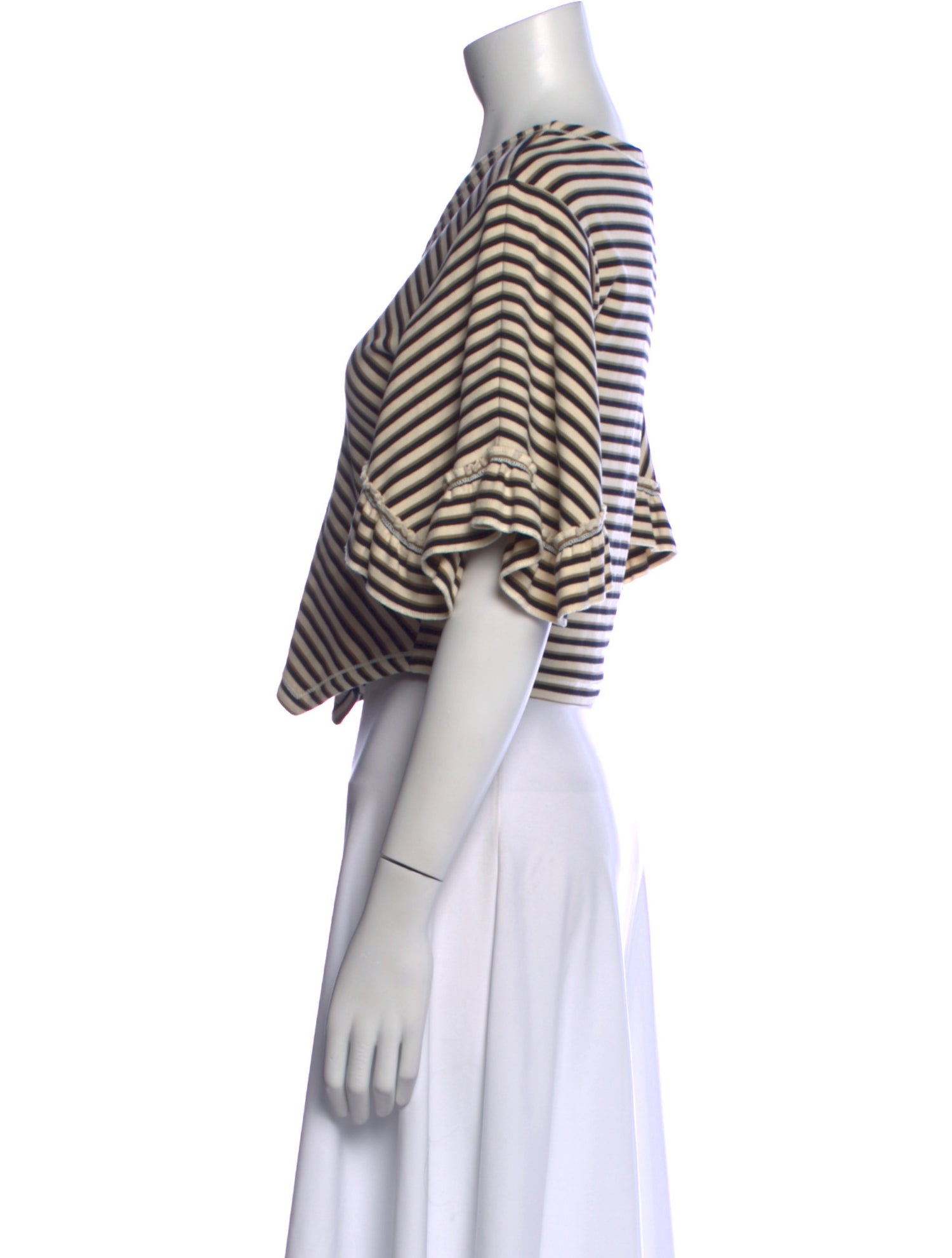 See by Chloé Striped V-Neck Crop Top