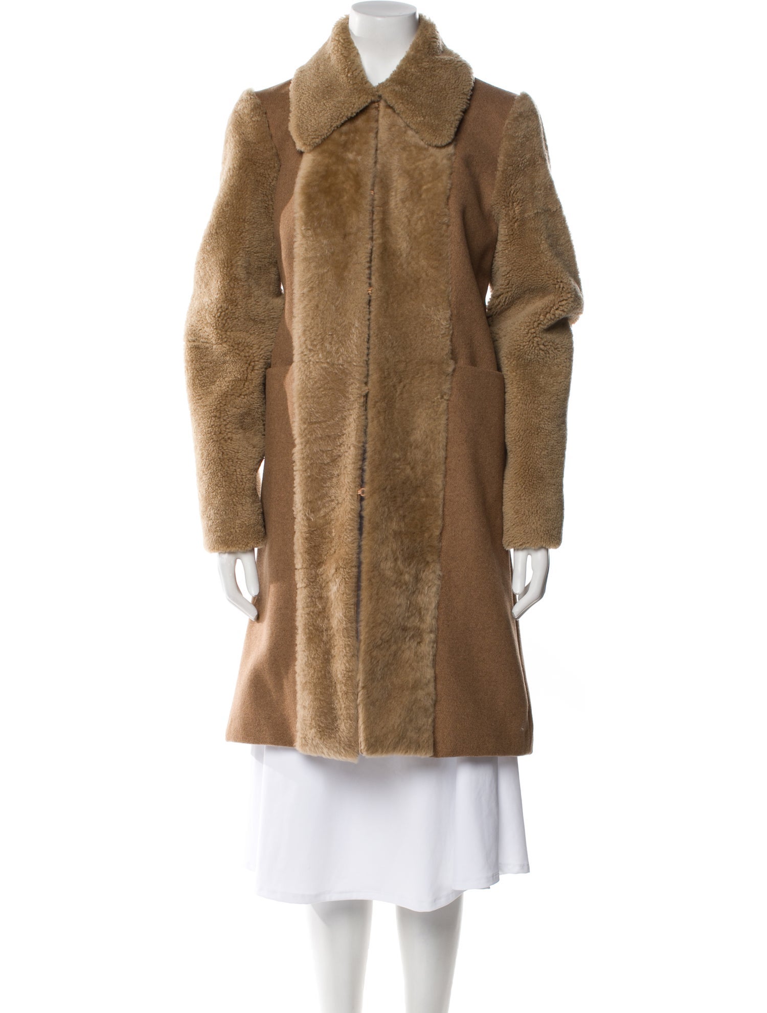 See by Chloé Wool Faux Fur Coat