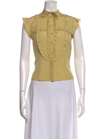 Pre-owned See By Chloé Silk Printed Blouse In Yellow