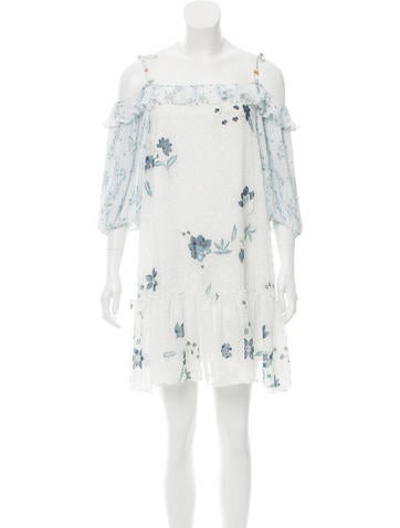 See by Chloé Off-The-Shoulder Floral Print Dress