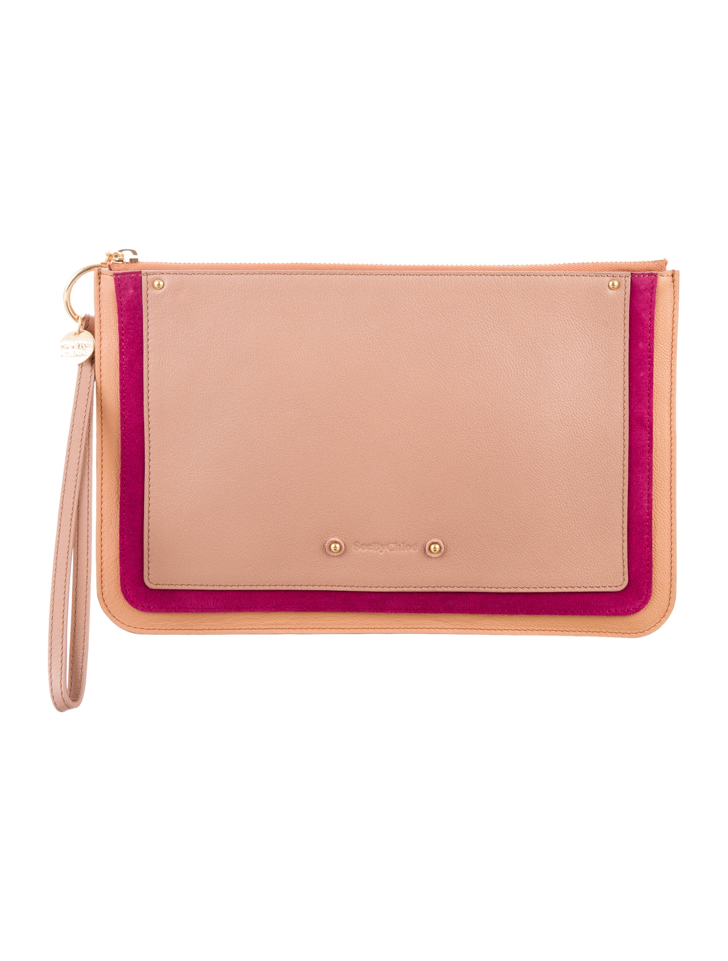 See by Chloé Leather Zip Clutch Handbags WSE29904 The RealReal