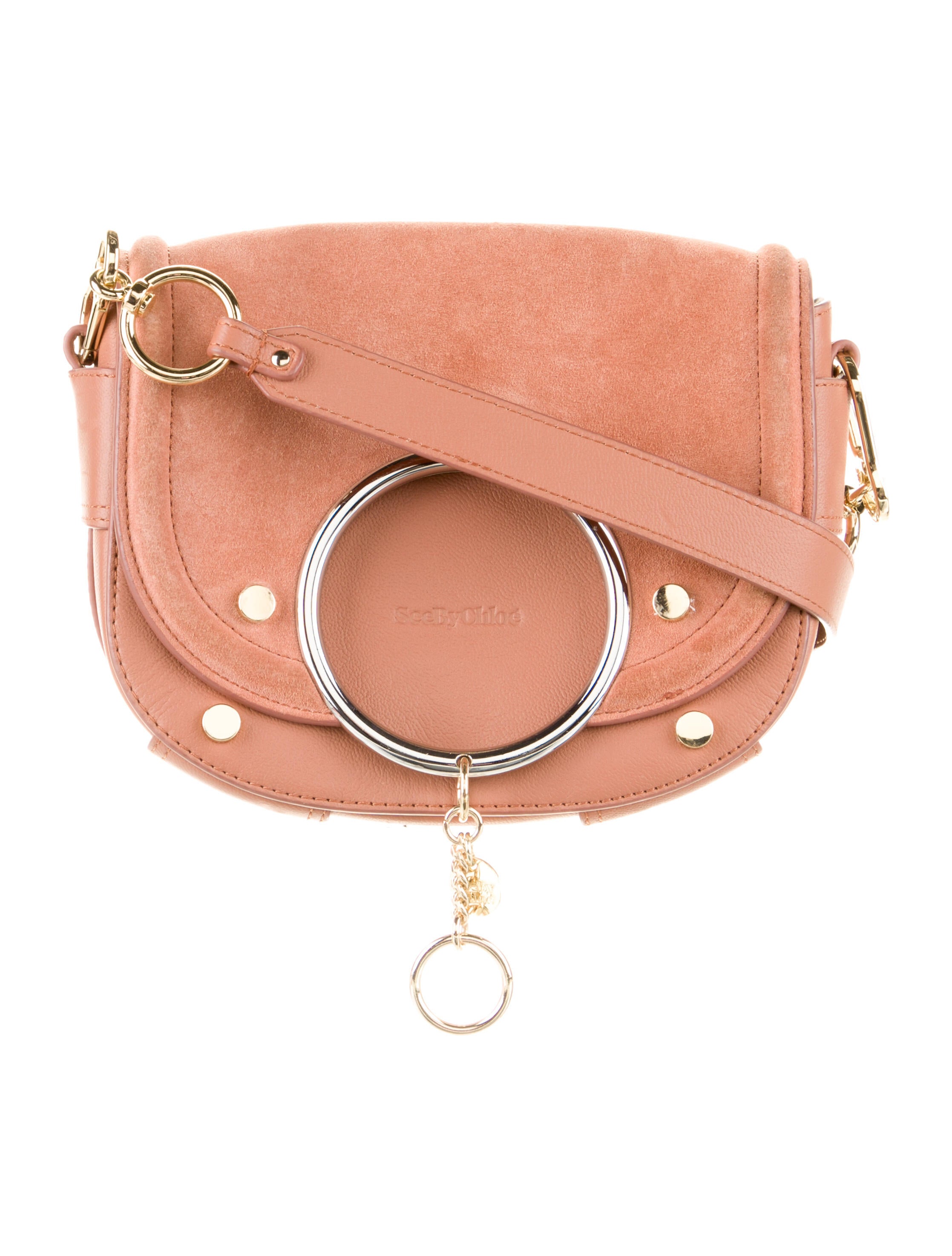 See by Chloé LeatherTrim Crossbody Bag Pink Crossbody Bags, Handbags