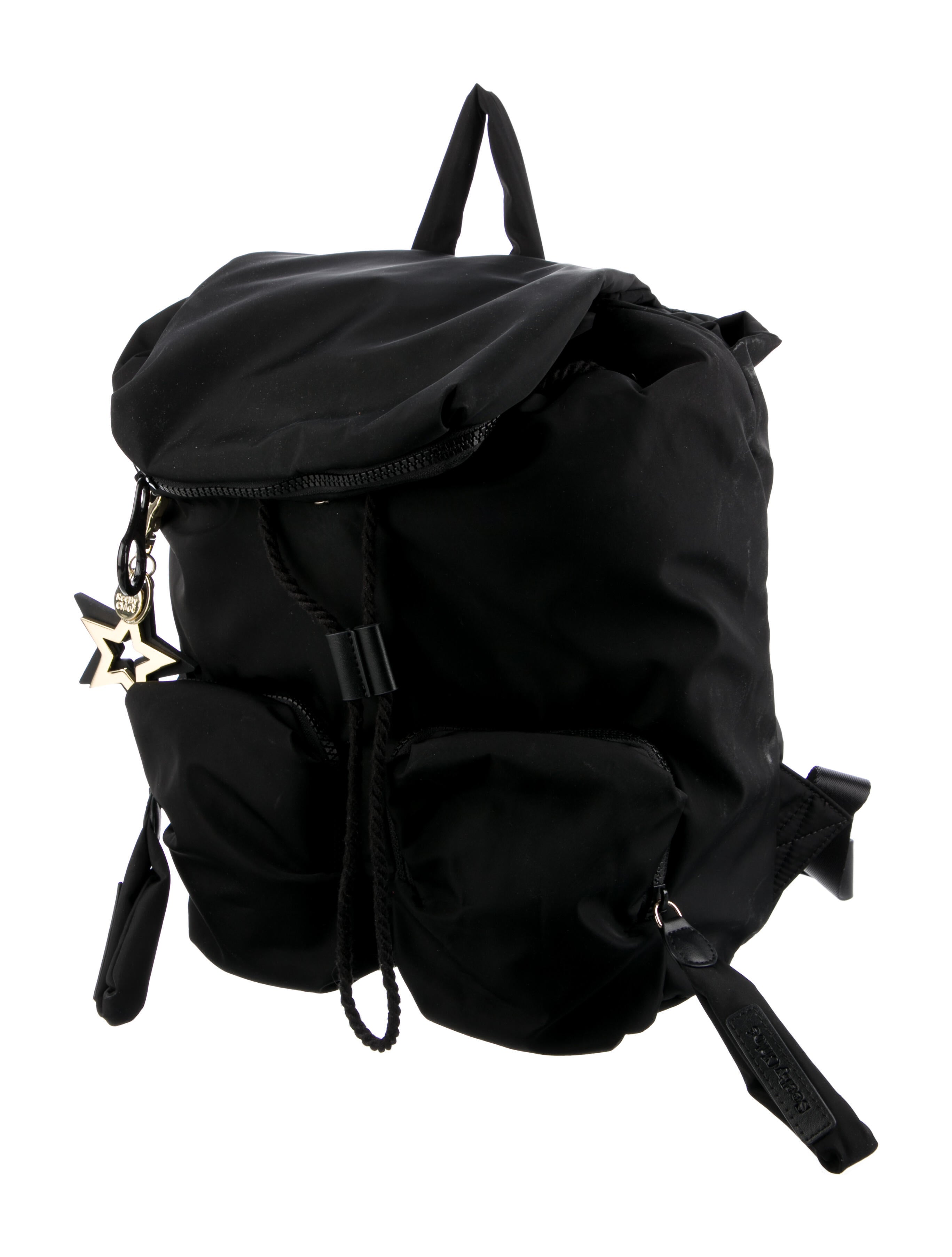 MZ Wallace LeatherTrimmed Nylon Backpack Black Backpacks, Handbags