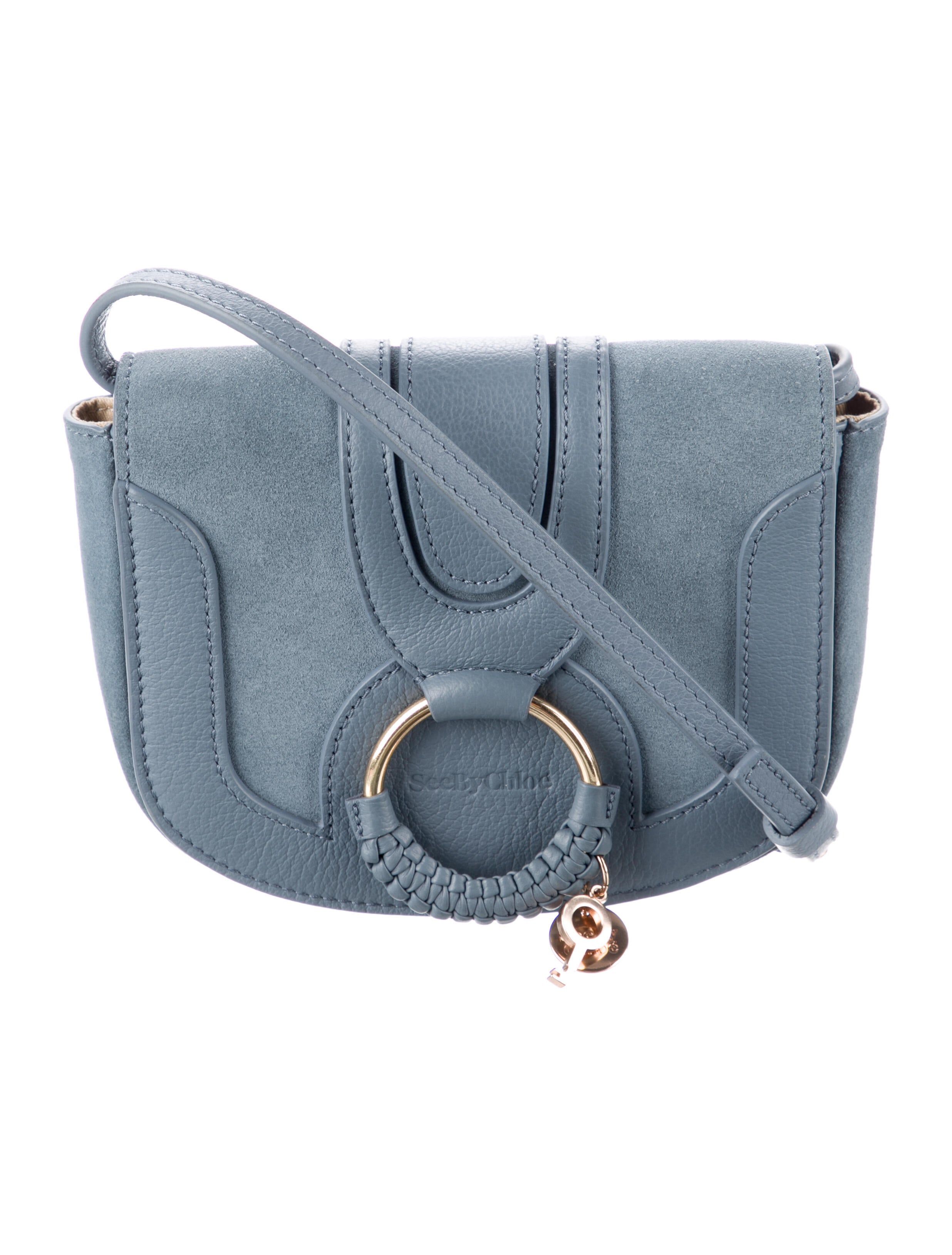 See by Chloé Suede Leather Crossbody Bag Blue Crossbody Bags