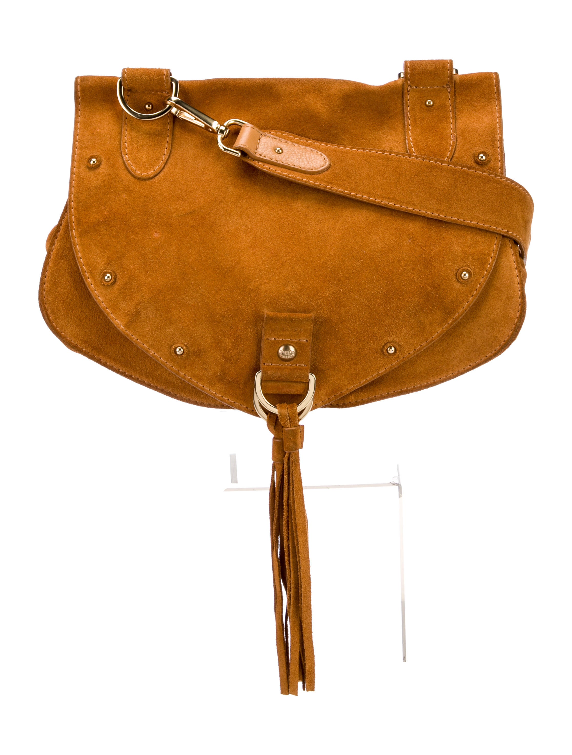 See by Chloé Leather Trim Suede Crossbody Bag Brown Crossbody Bags