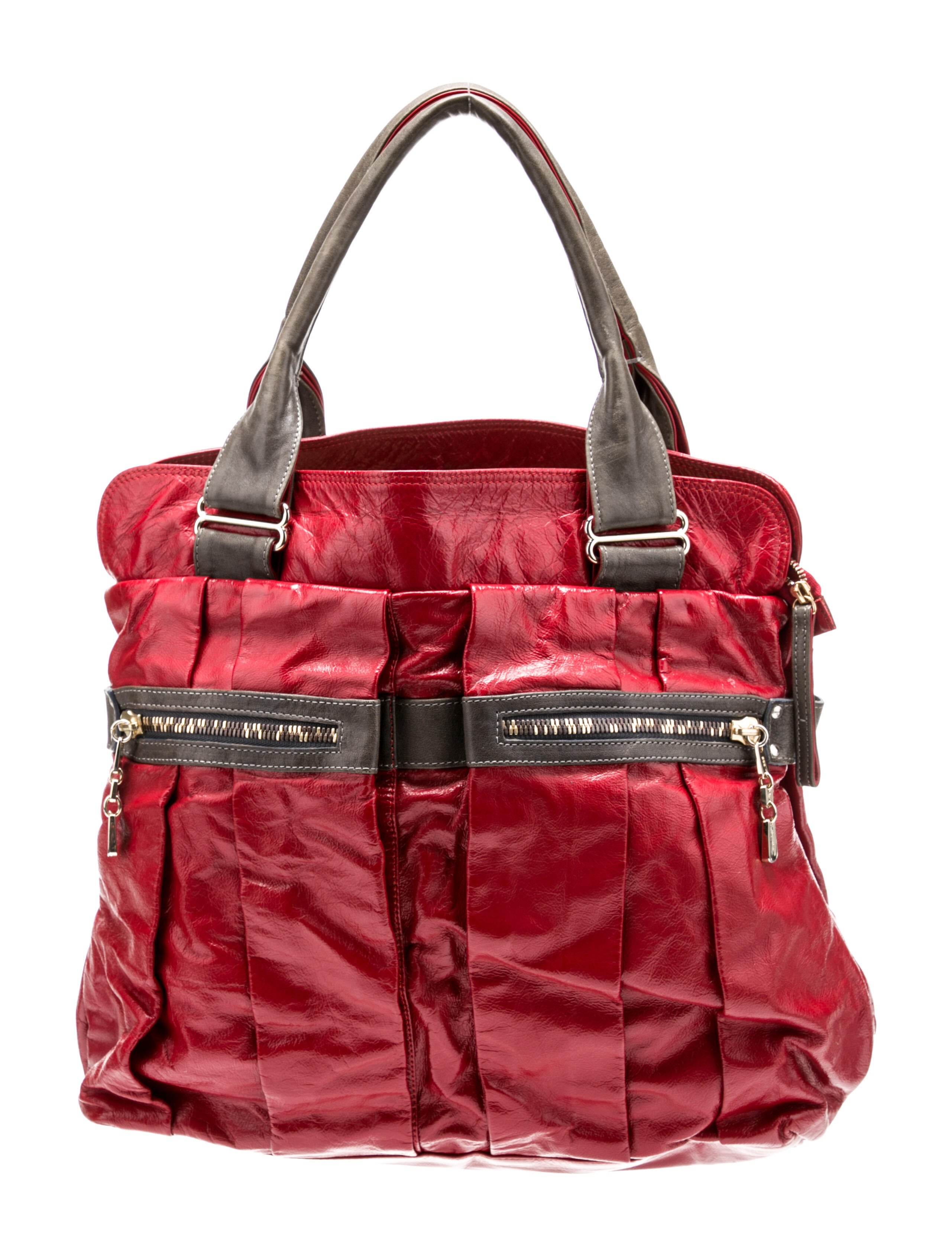 See by Chloé Patent Leather Tote Red Totes, Handbags WSE89612 The