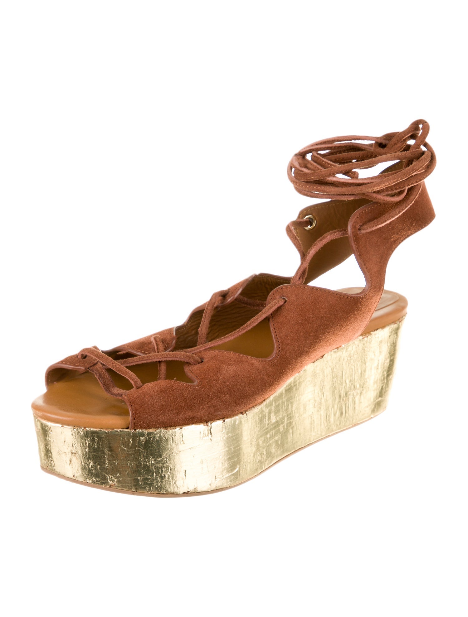 Chloé Leather Platform Wedge Sandals - Black Sandals, Shoes - CHL45804 ...