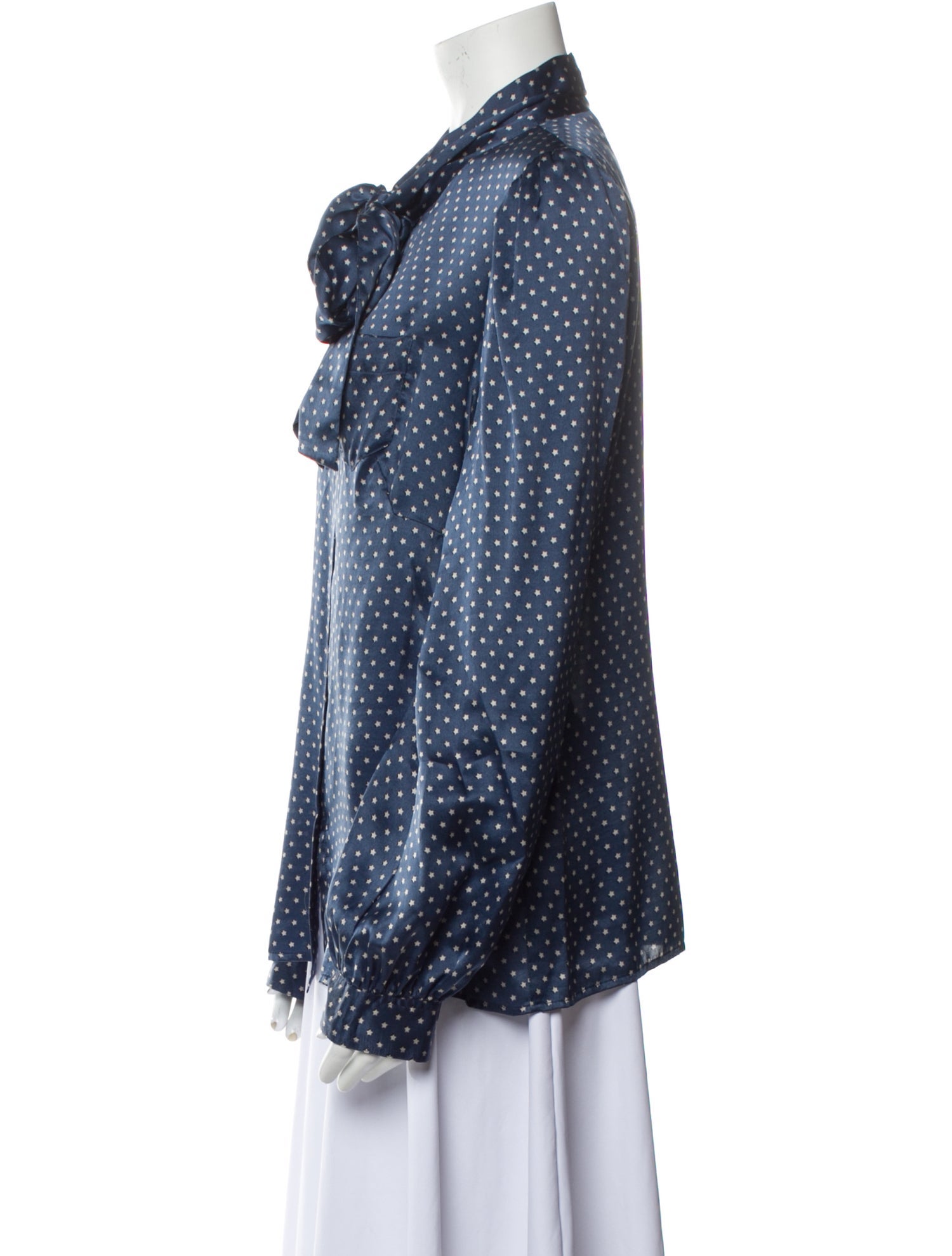 See by Chloé Silk Polka Dot Print Button-Up Top