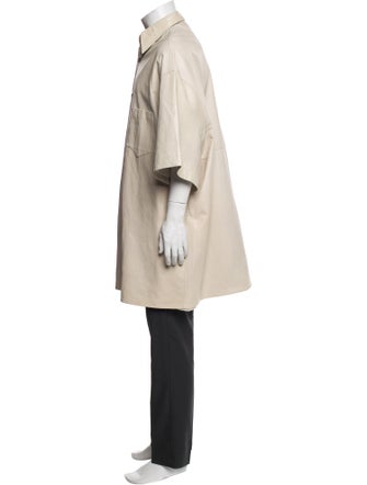 Sean Suen Leather Three-Quarter Sleeve Shirt