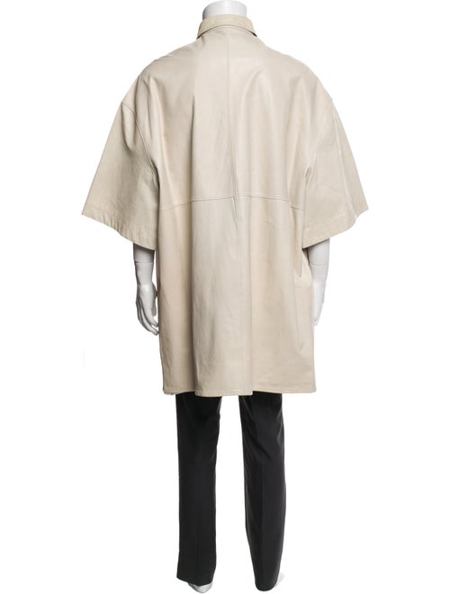 Sean Suen Leather Three-Quarter Sleeve Shirt