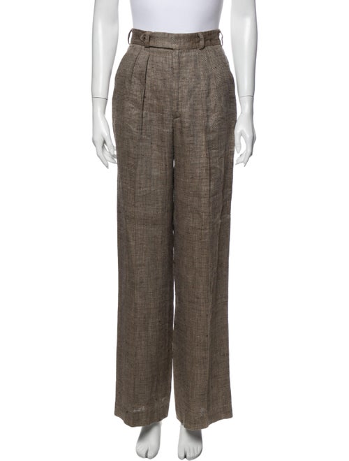 Searle Tweed Pattern Wide Leg Pants Brown